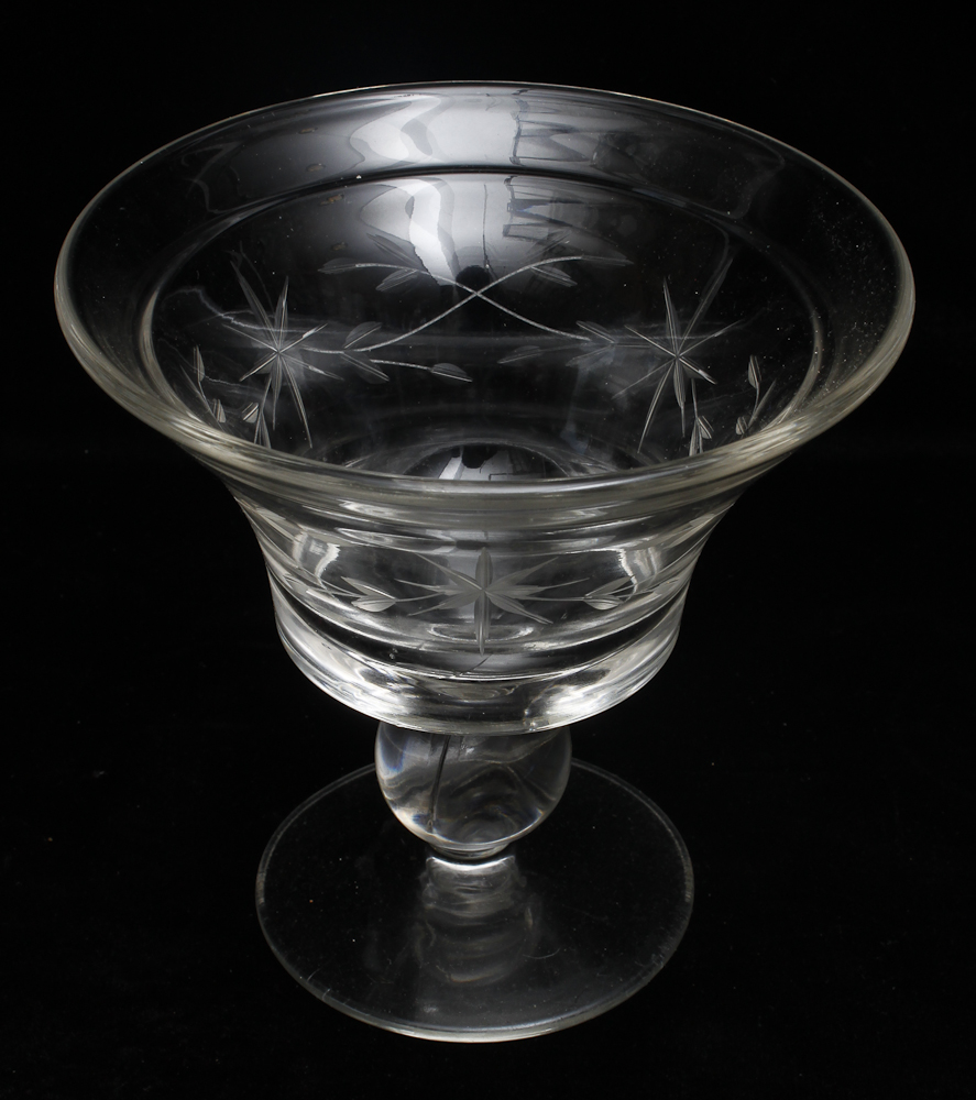 Pair of Vintage Etched Glass Candy Dishes