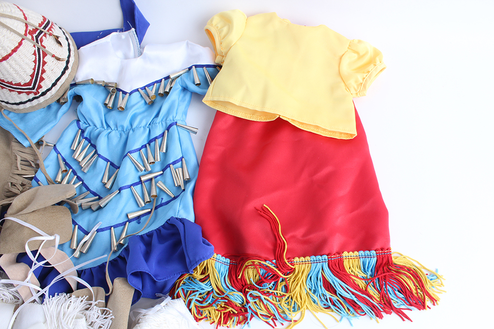 American Girl Kaya's Adorned Deerskin Dress, Winter Wear, Jingle Dress and Fancy Shawl of Today