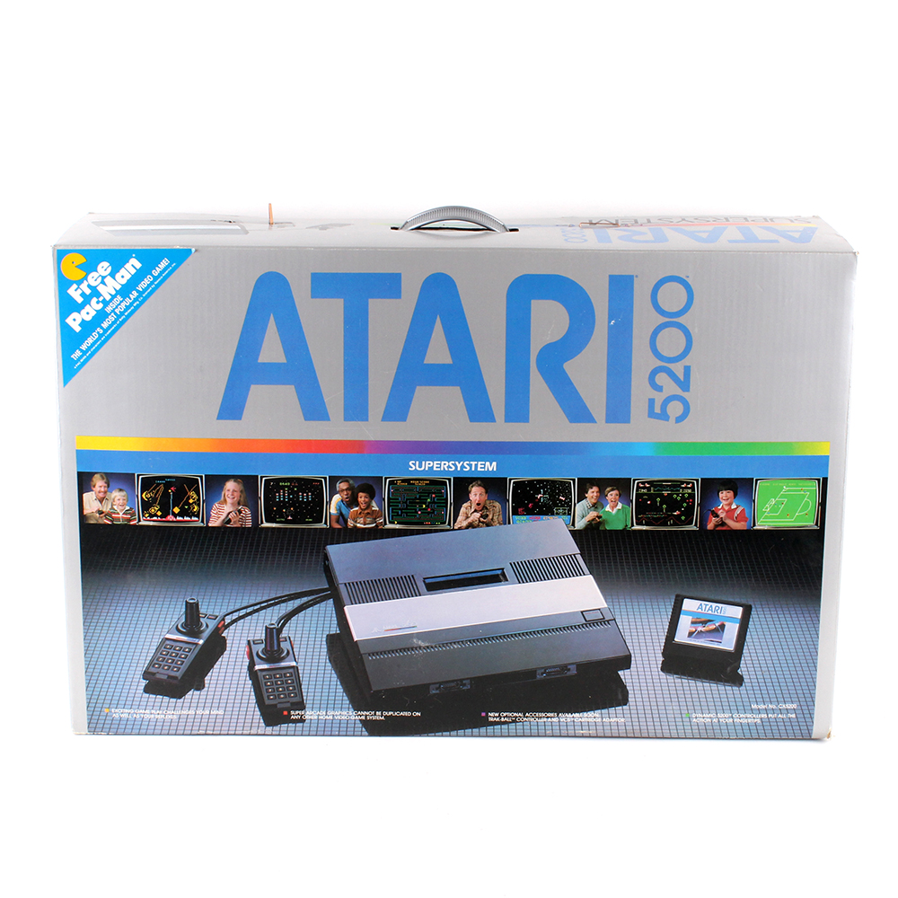 Original Atari 5200 Supersystem Console and Pac-man Game Cartridge