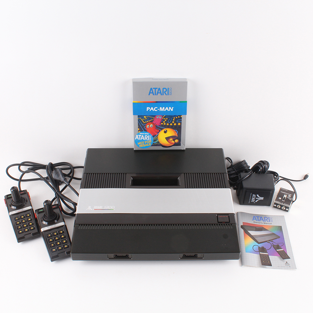 Original Atari 5200 Supersystem Console and Pac-man Game Cartridge