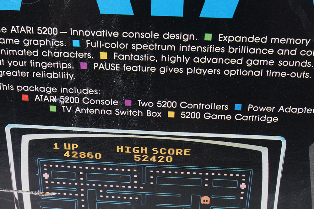 Original Atari 5200 Supersystem Console and Pac-man Game Cartridge