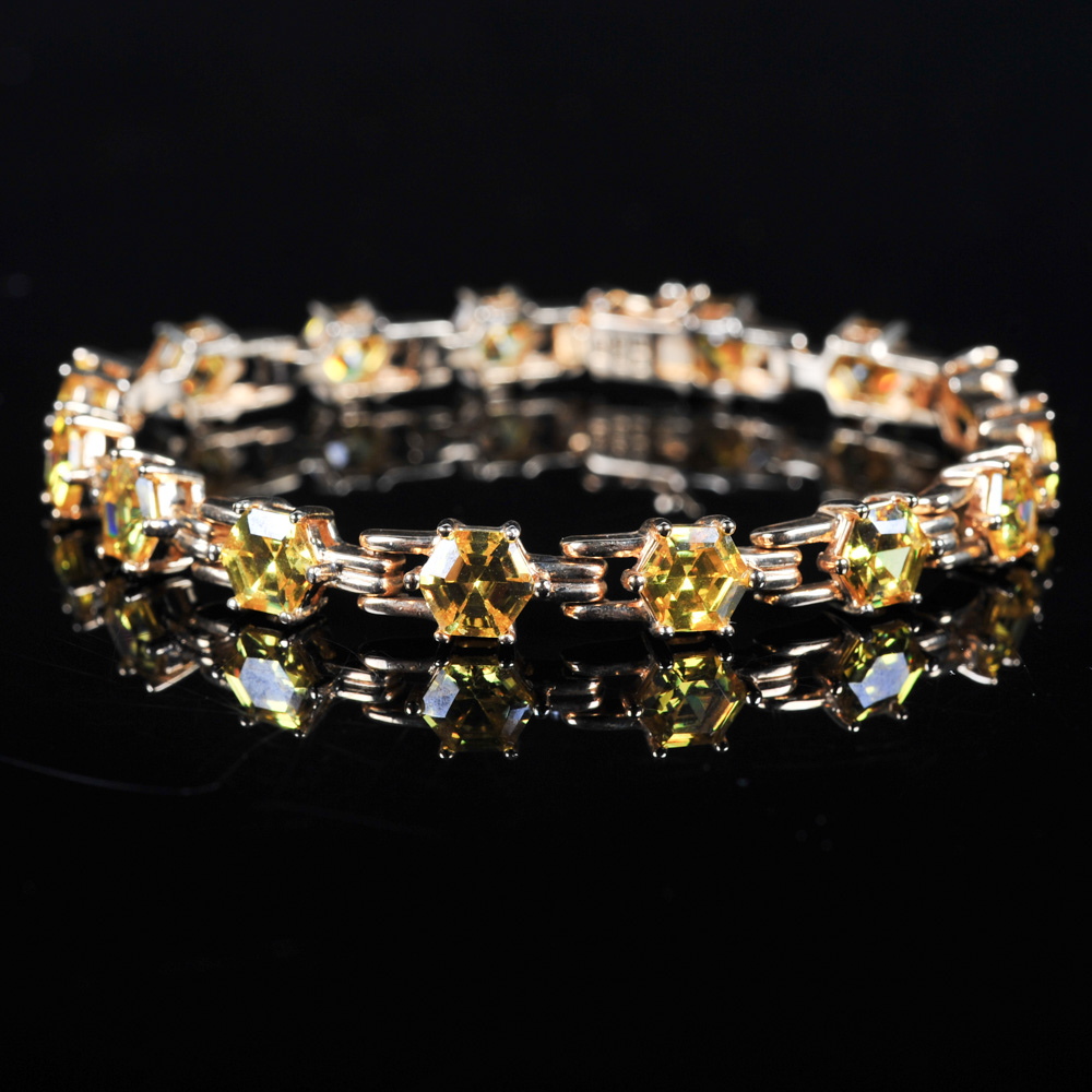 Gold Over Sterling Cubic Zirconia Bracelet
