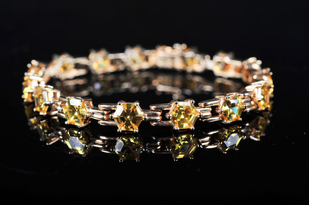 Gold Over Sterling Cubic Zirconia Bracelet