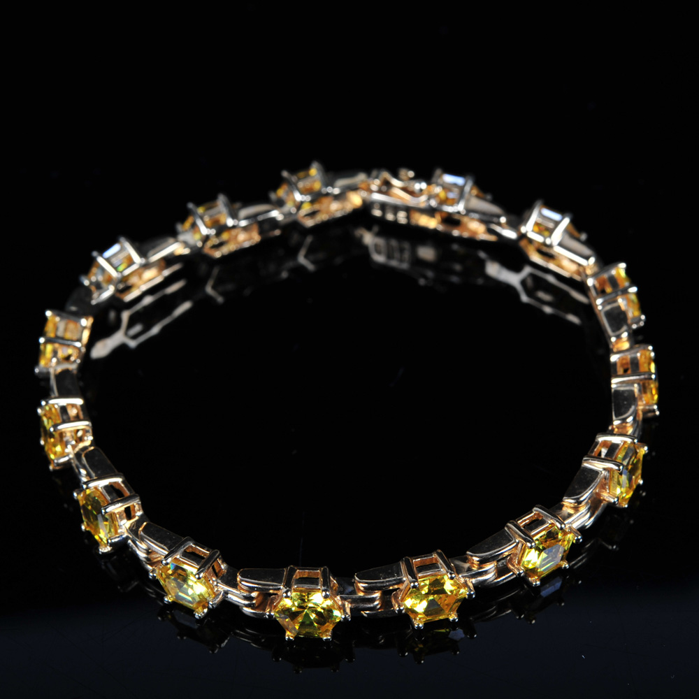 Gold Over Sterling Cubic Zirconia Bracelet