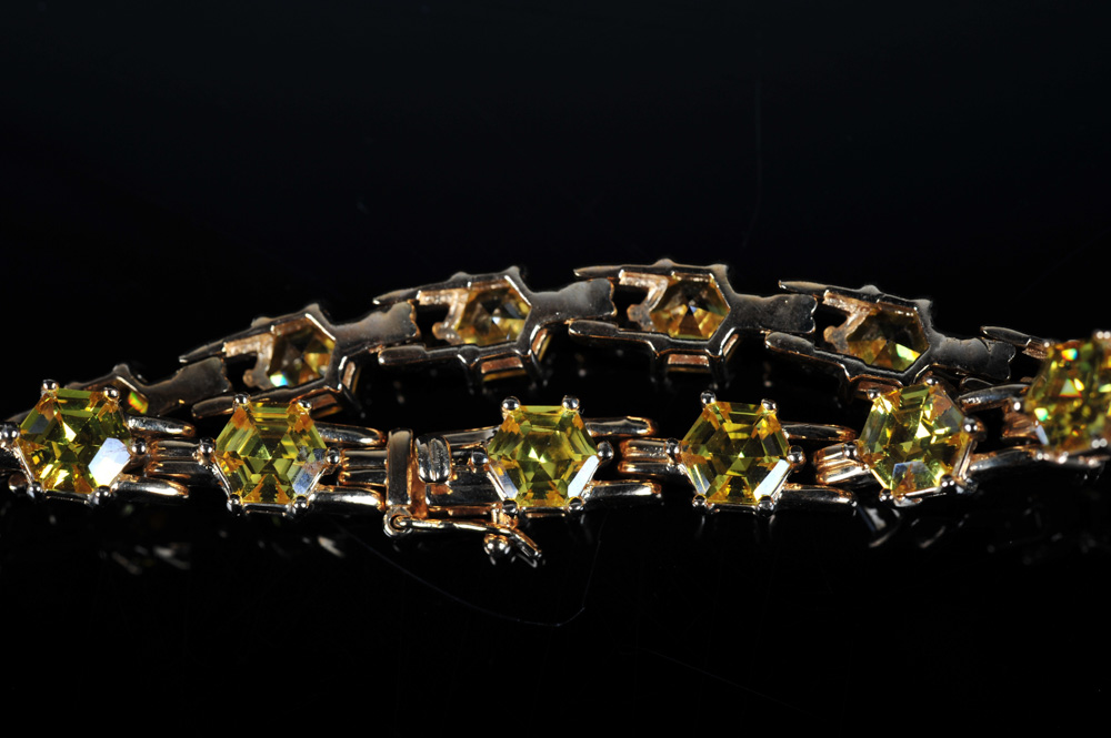 Gold Over Sterling Cubic Zirconia Bracelet