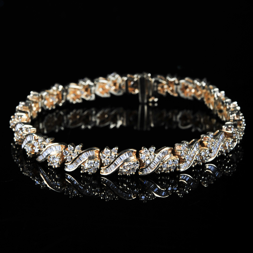 14K Yellow Gold 4.00 CTW Diamond Bracelet