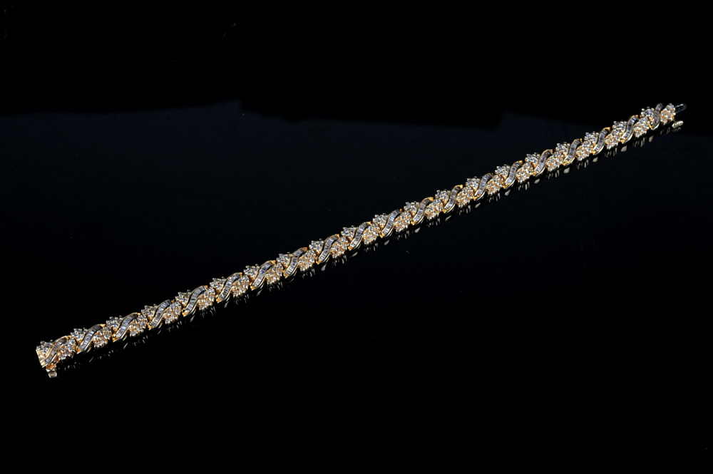 14K Yellow Gold 4.00 CTW Diamond Bracelet
