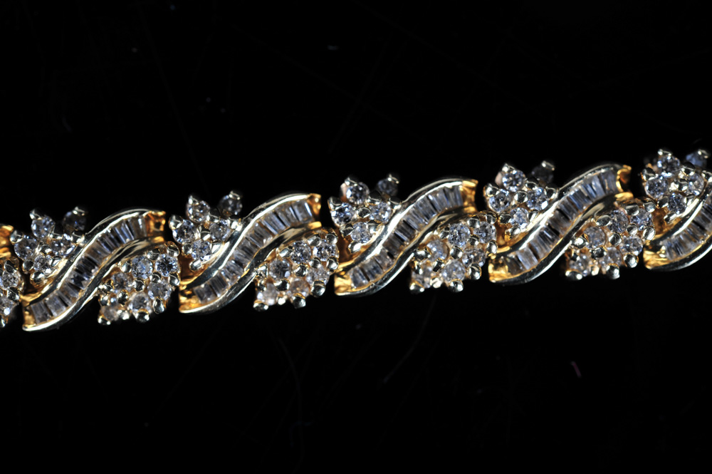 14K Yellow Gold 4.00 CTW Diamond Bracelet