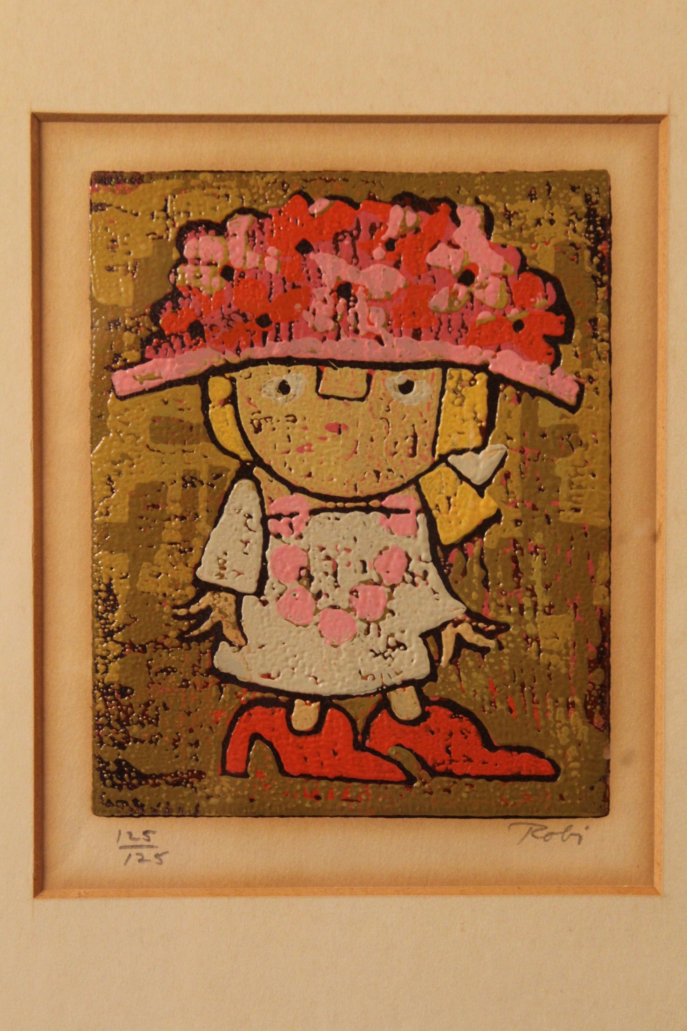 Vintage Al Robi Limited Edition Linocut