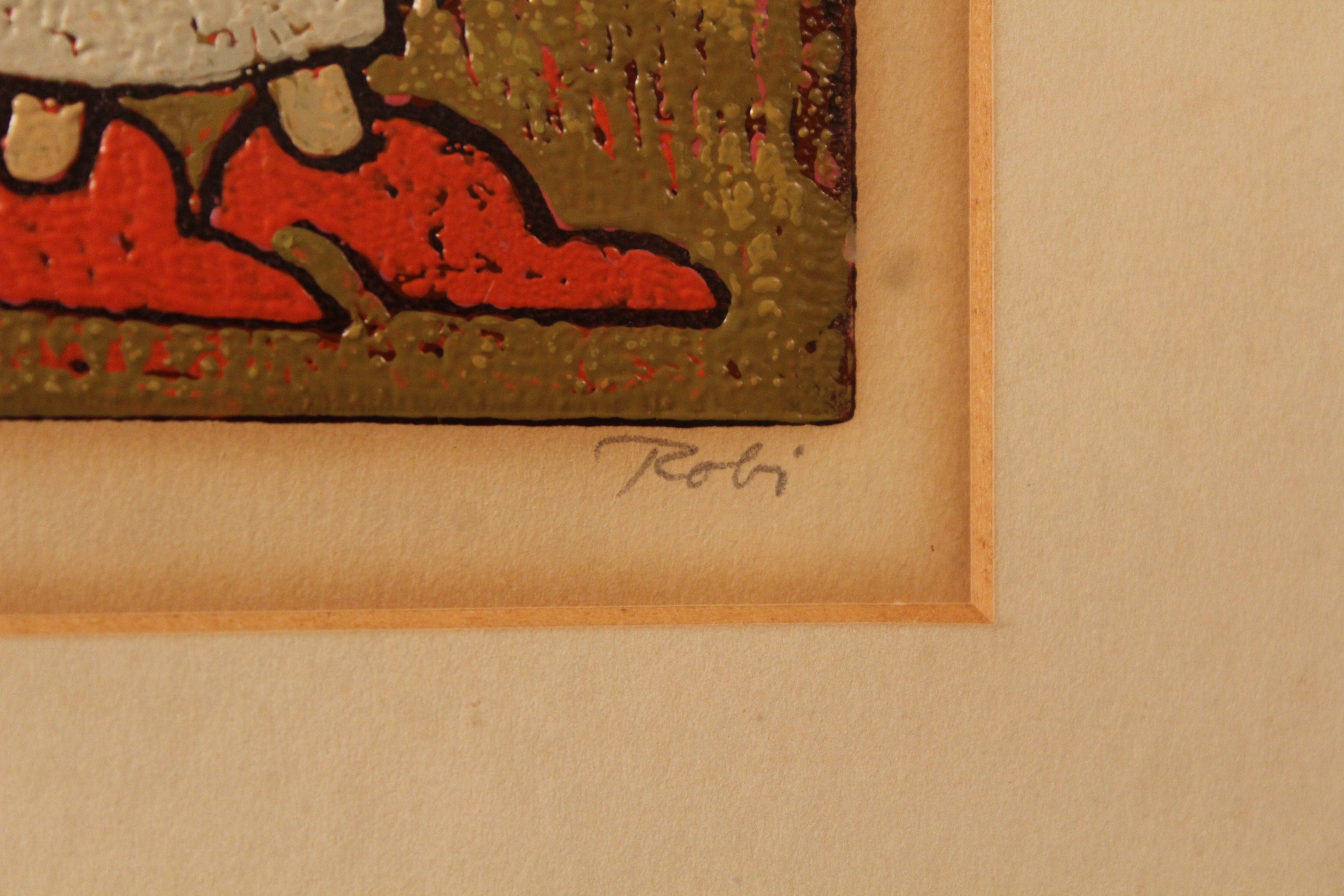 Vintage Al Robi Limited Edition Linocut