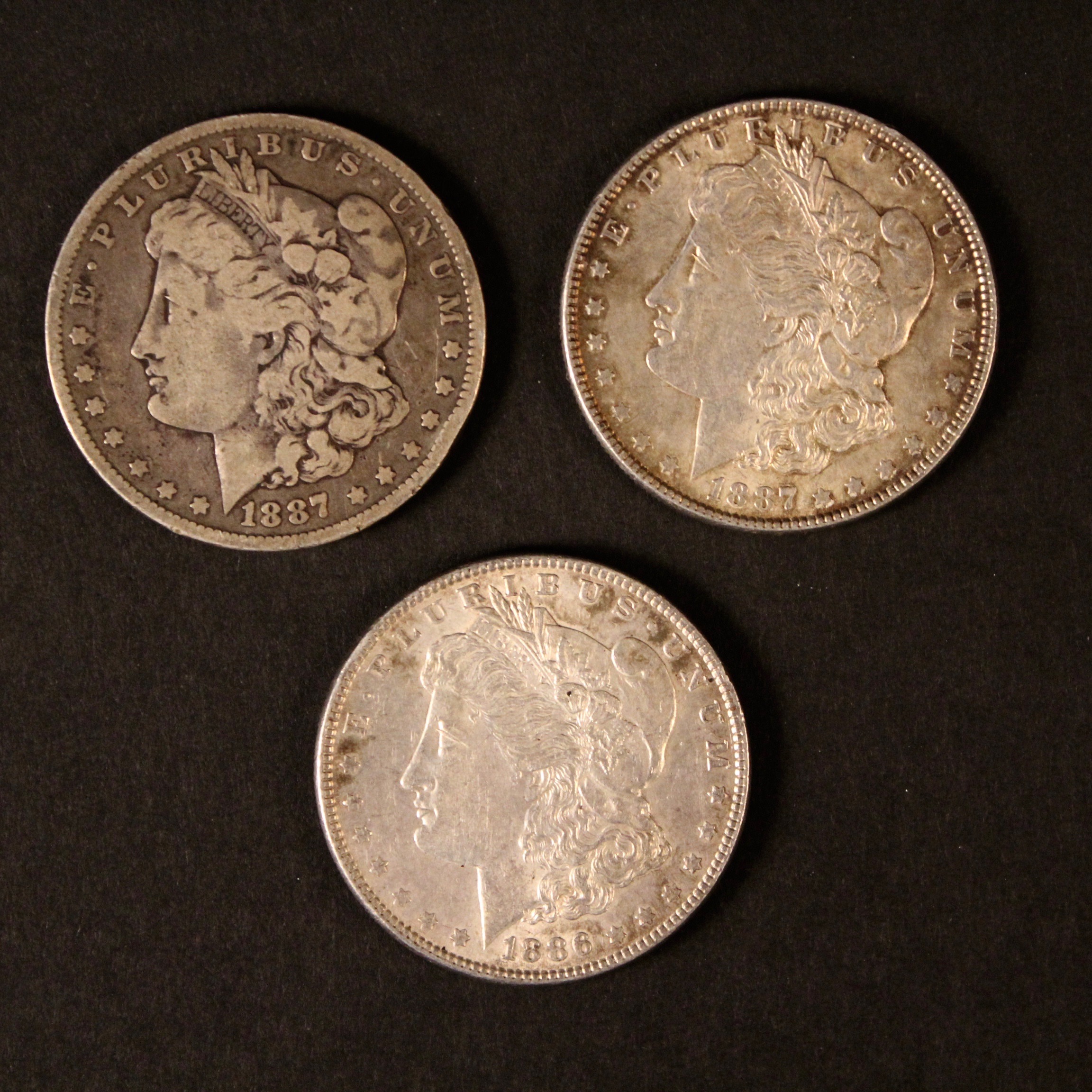 1886 and 1887 Morgan Silver Dollars