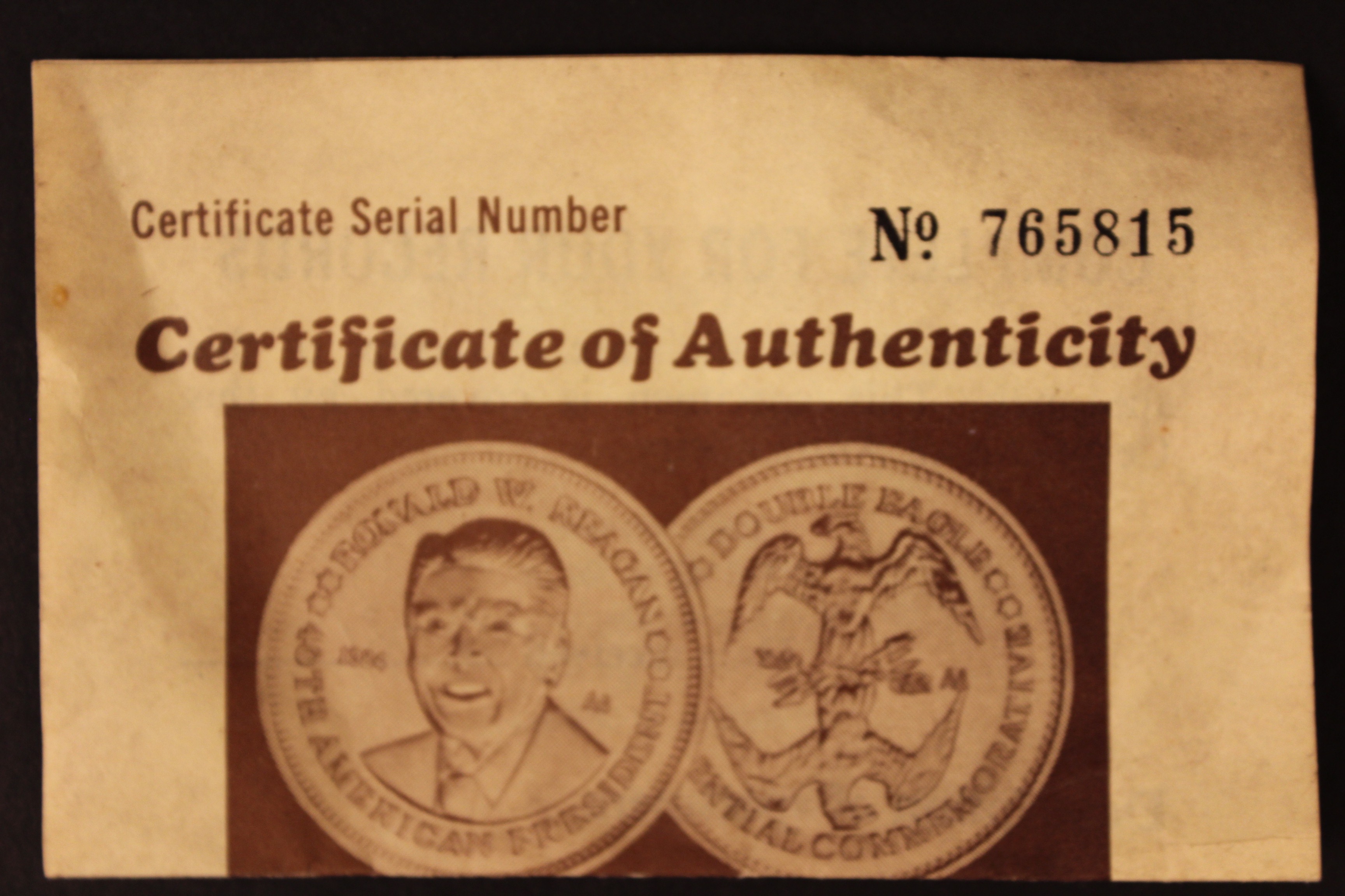 Series AA Double Eagle 1984 Ronald Reagan Commemorative Coin