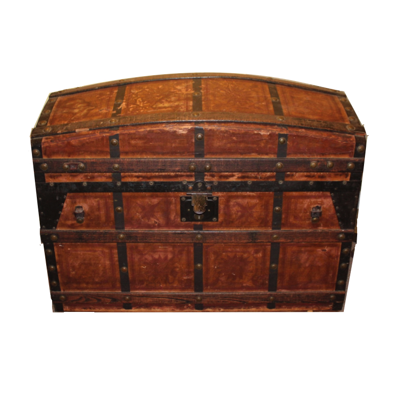 Antique Dome Top Steamer Trunk