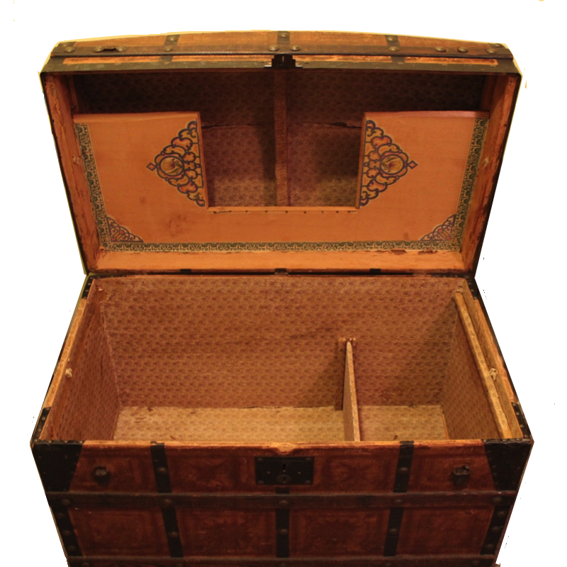 Antique Dome Top Steamer Trunk
