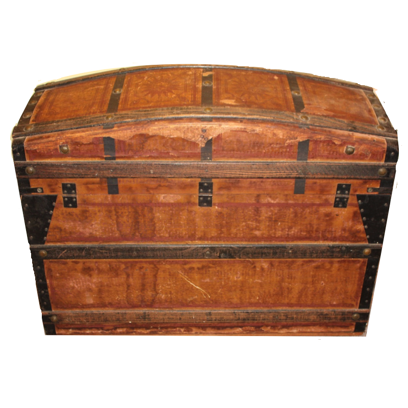 Antique Dome Top Steamer Trunk