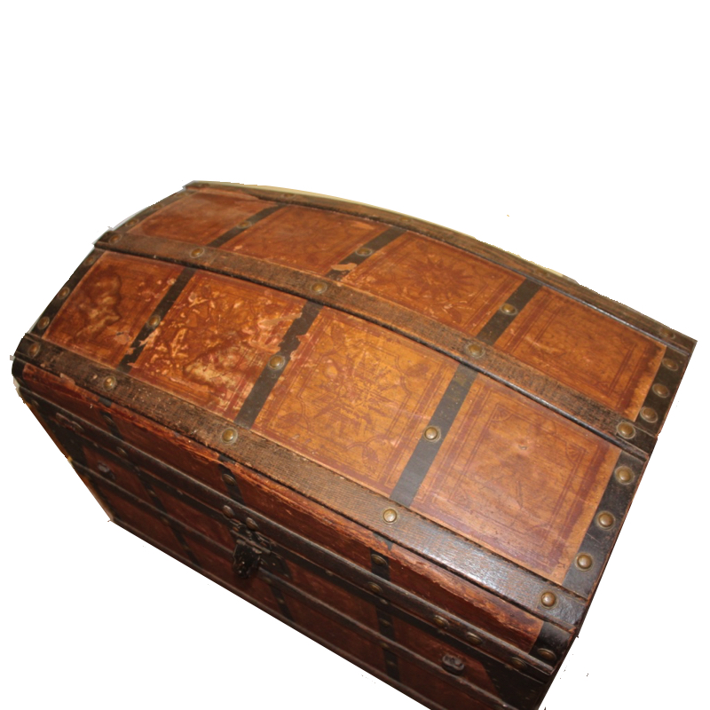 Antique Dome Top Steamer Trunk