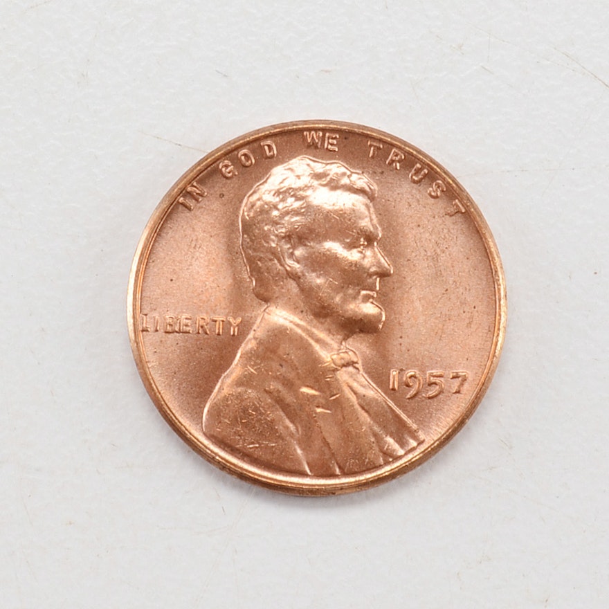 1957 Lincoln Head "BIE" Error Wheat Penny