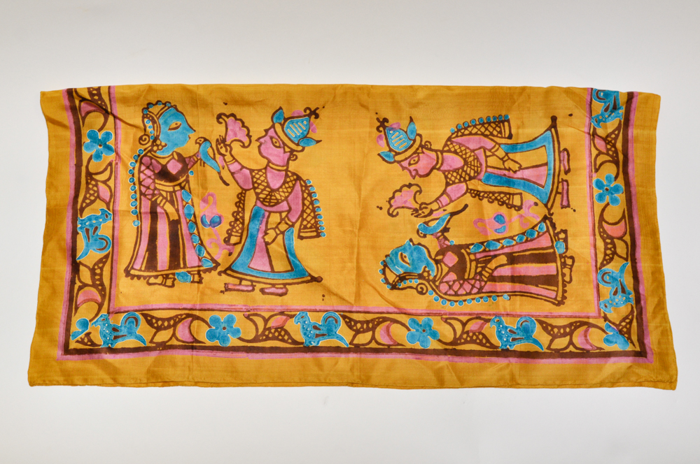 Turquoise and Gold Indian Styled Scarf