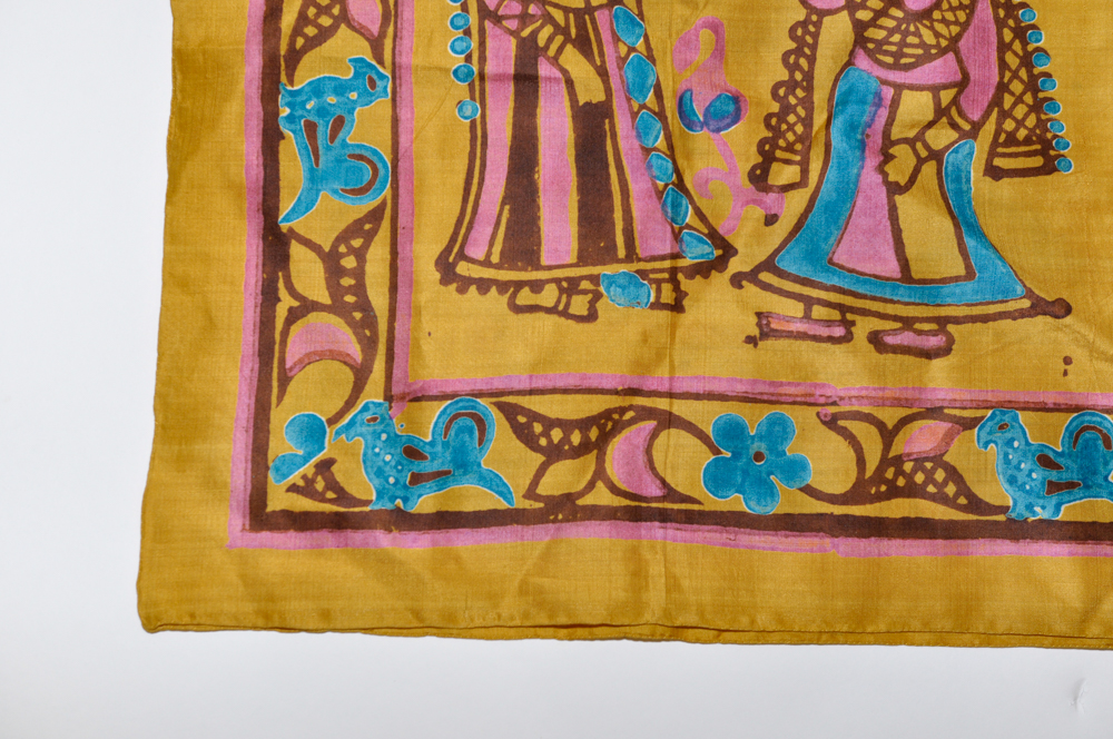 Turquoise and Gold Indian Styled Scarf