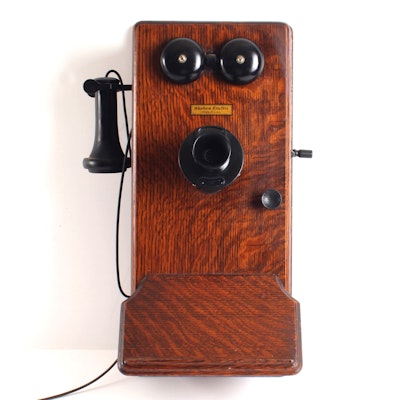 Antique Western Electric Wood Case Wall Telephone with Crank Antique Western Electric Wood Case Wall Telephone with Crank
