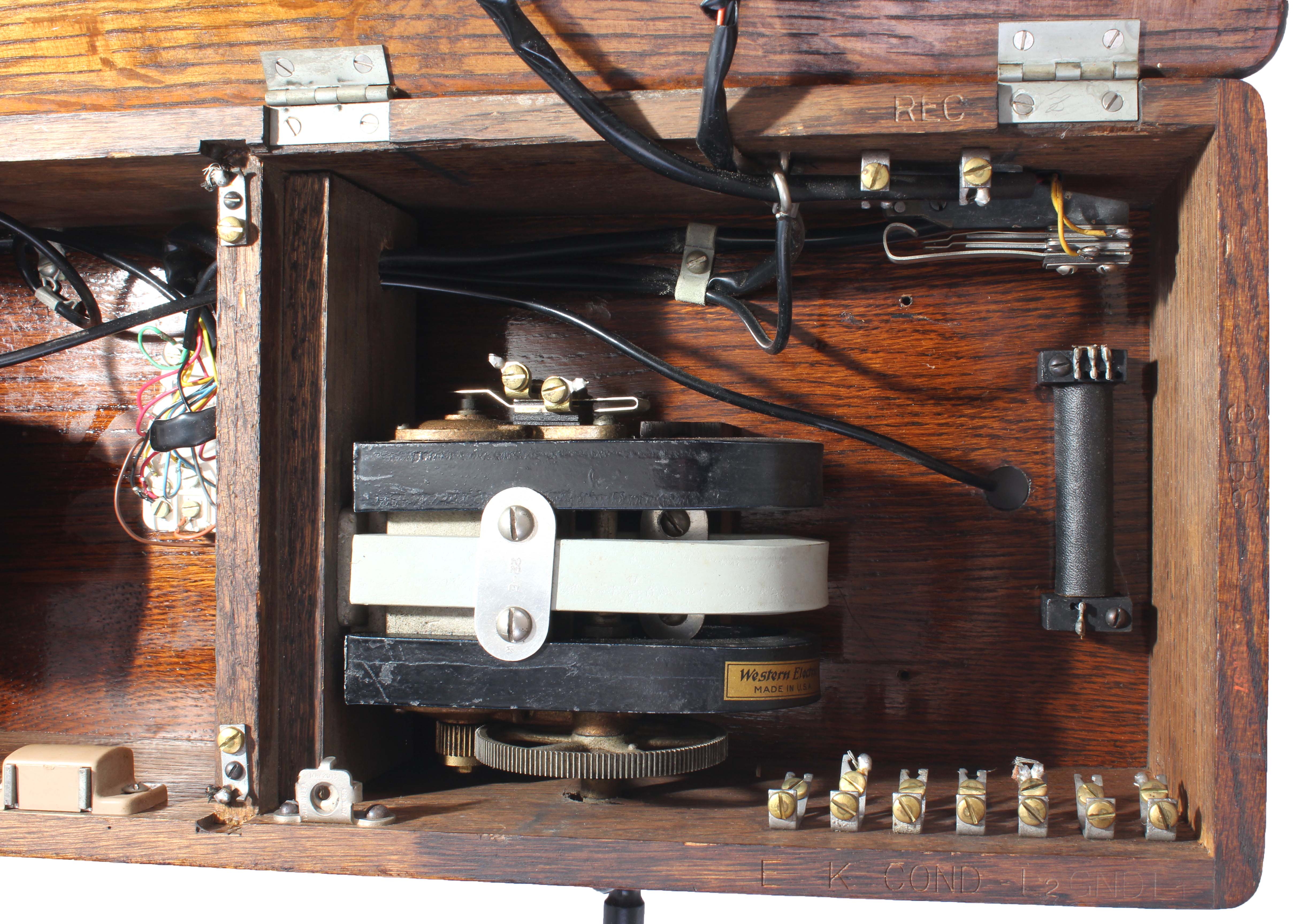 Antique Western Electric Wood Case Wall Telephone with Crank