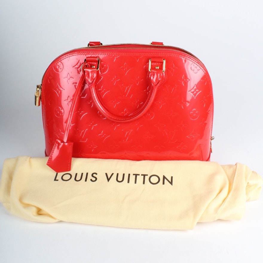 Louis Vuitton Alma GM in Cherry Monogram Vernis Leather