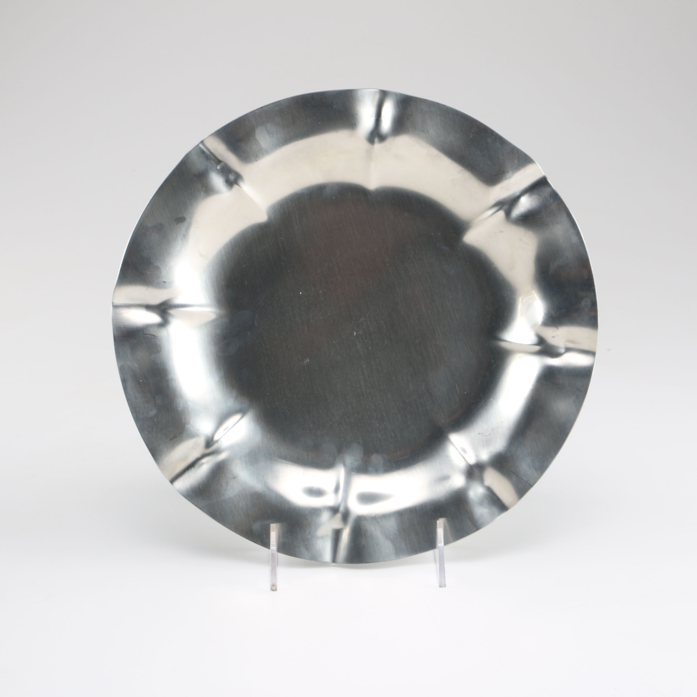 Vintage Set of Silverplate and Pewter Plates