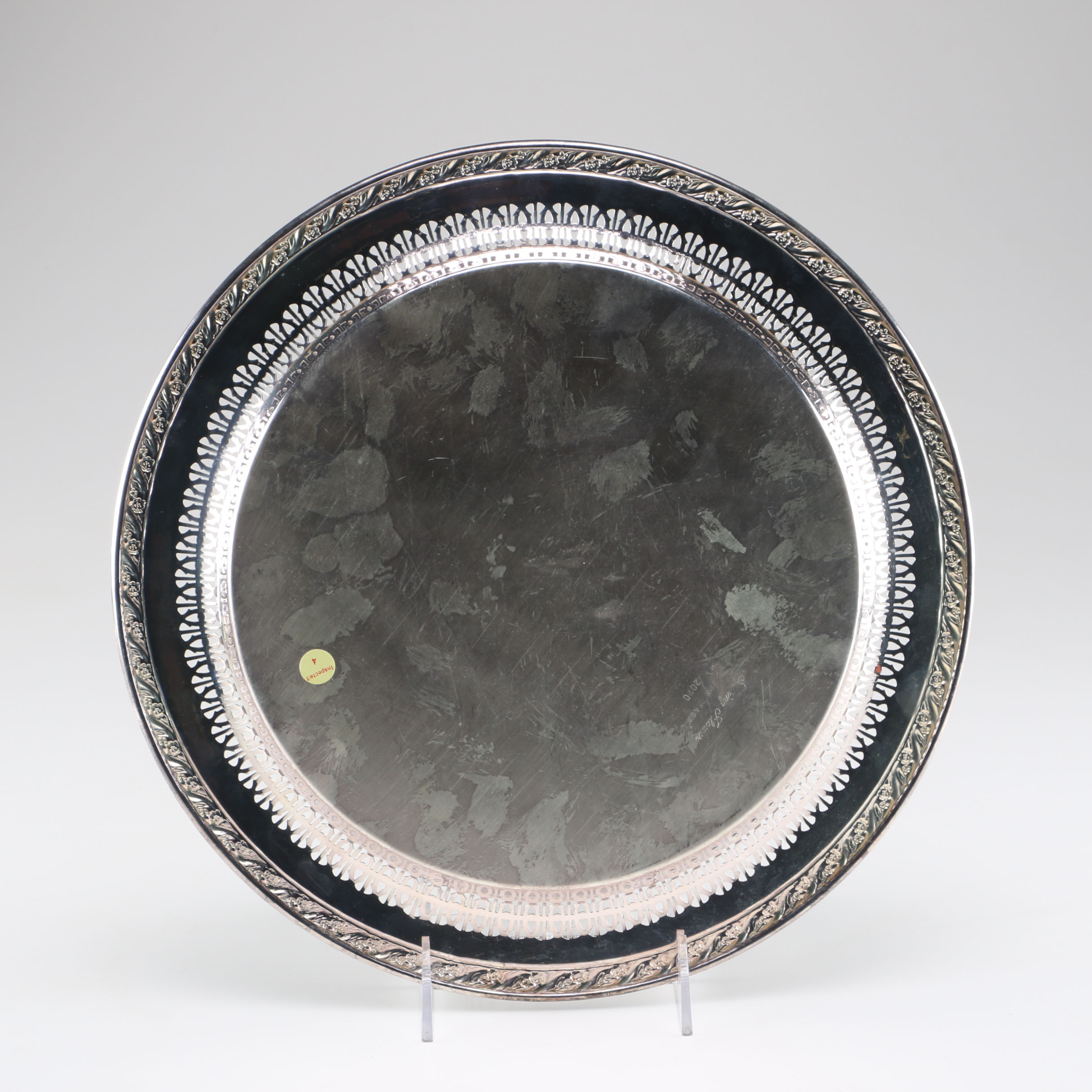 Vintage Set of Silverplate and Pewter Plates