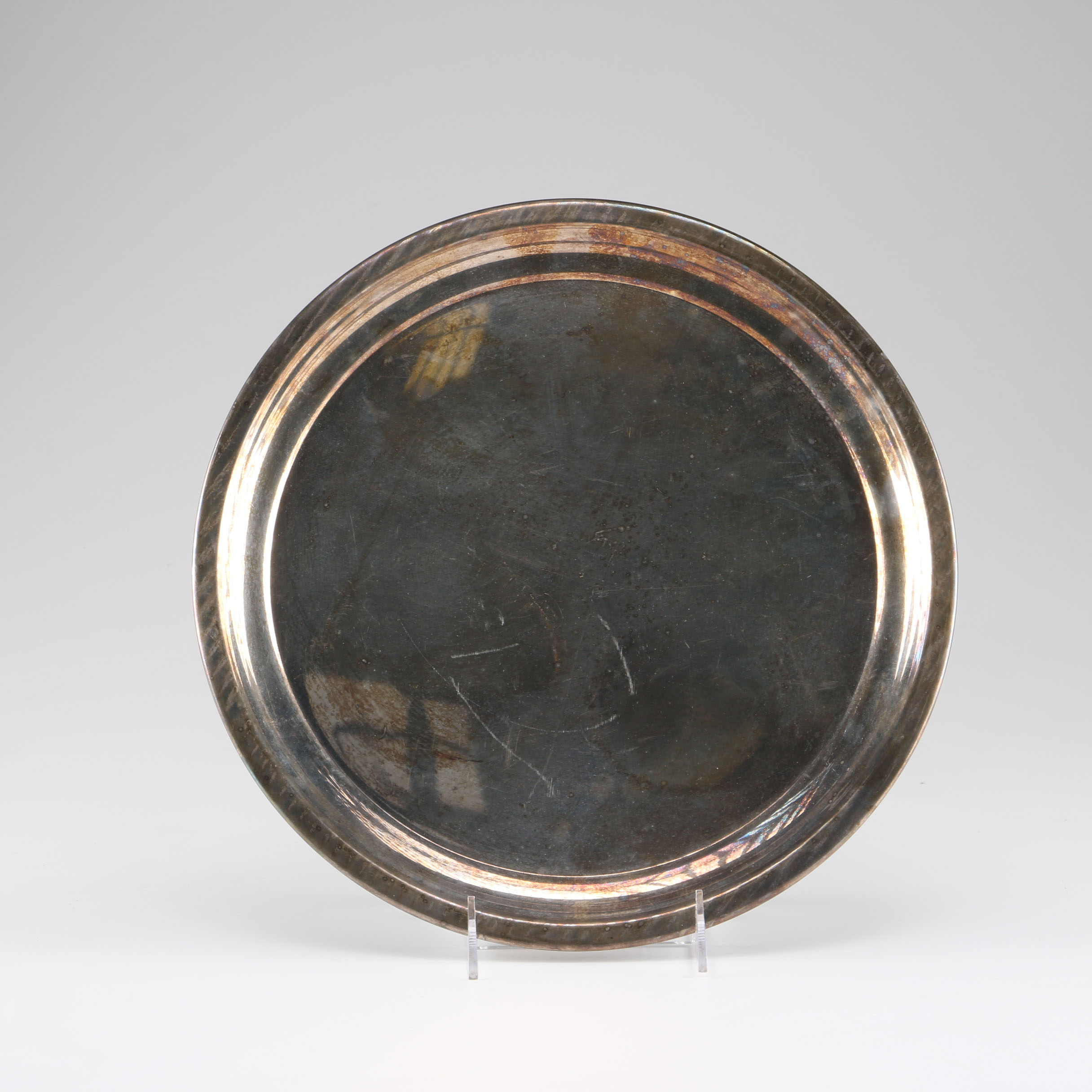 Vintage Set of Silverplate and Pewter Plates