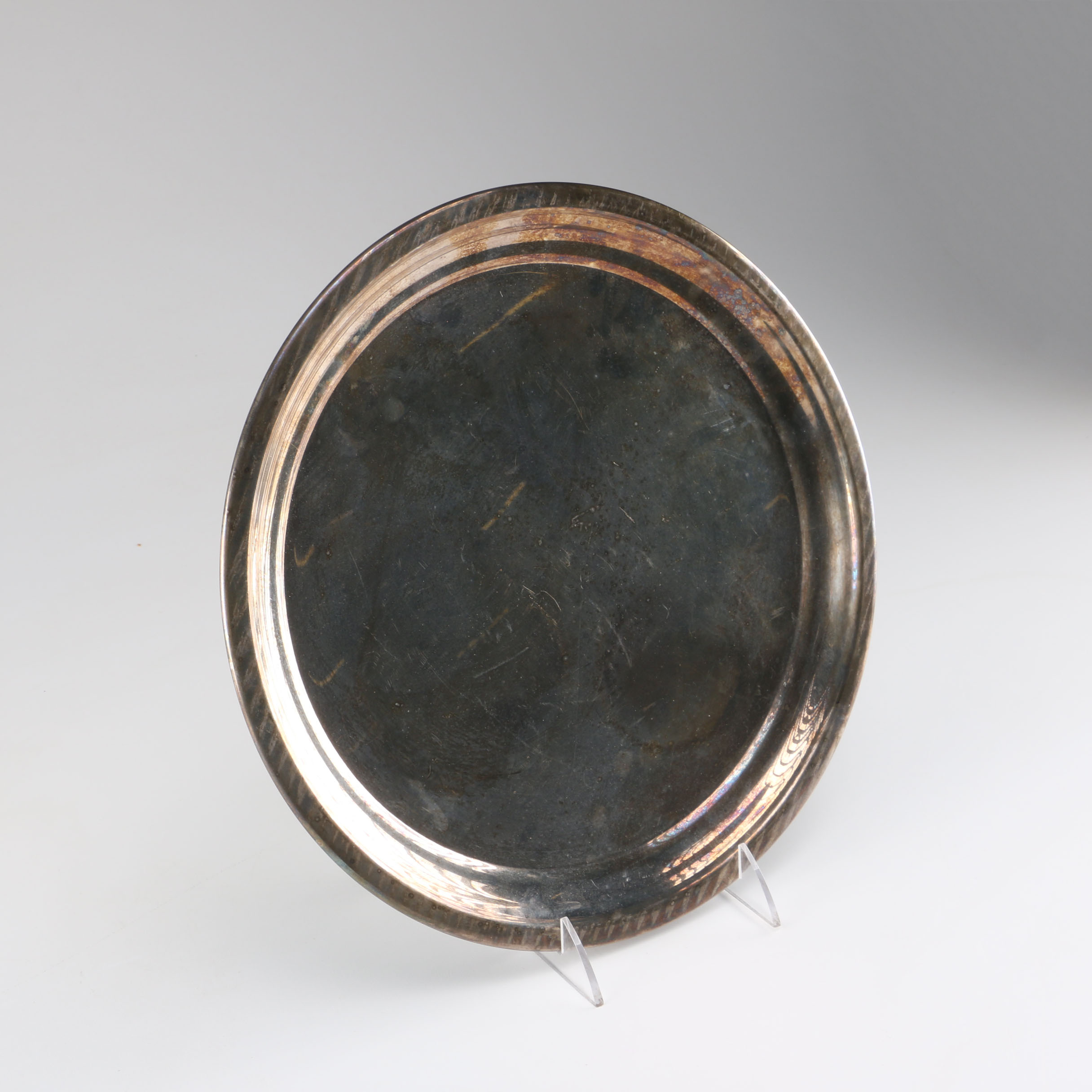 Vintage Set of Silverplate and Pewter Plates