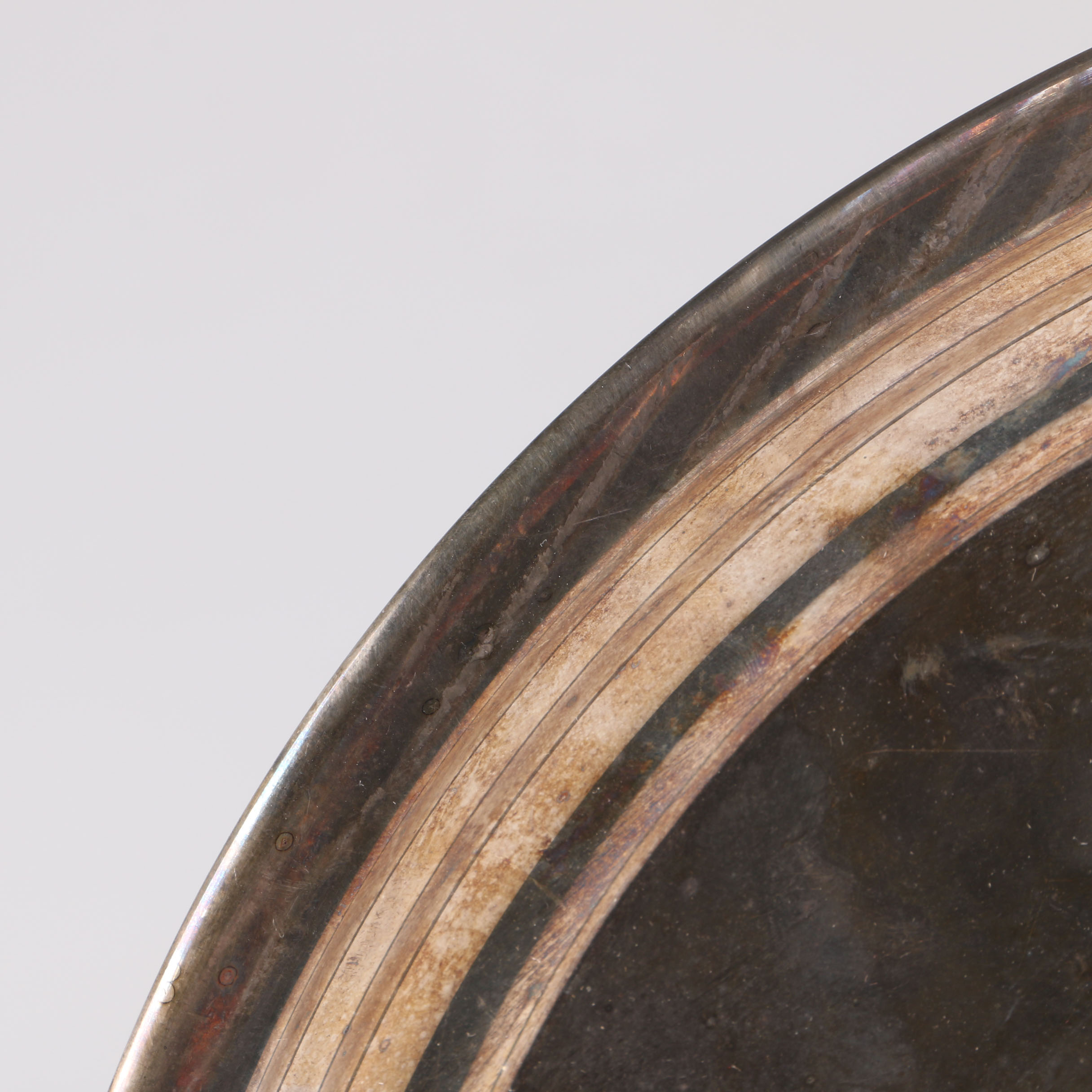 Vintage Set of Silverplate and Pewter Plates