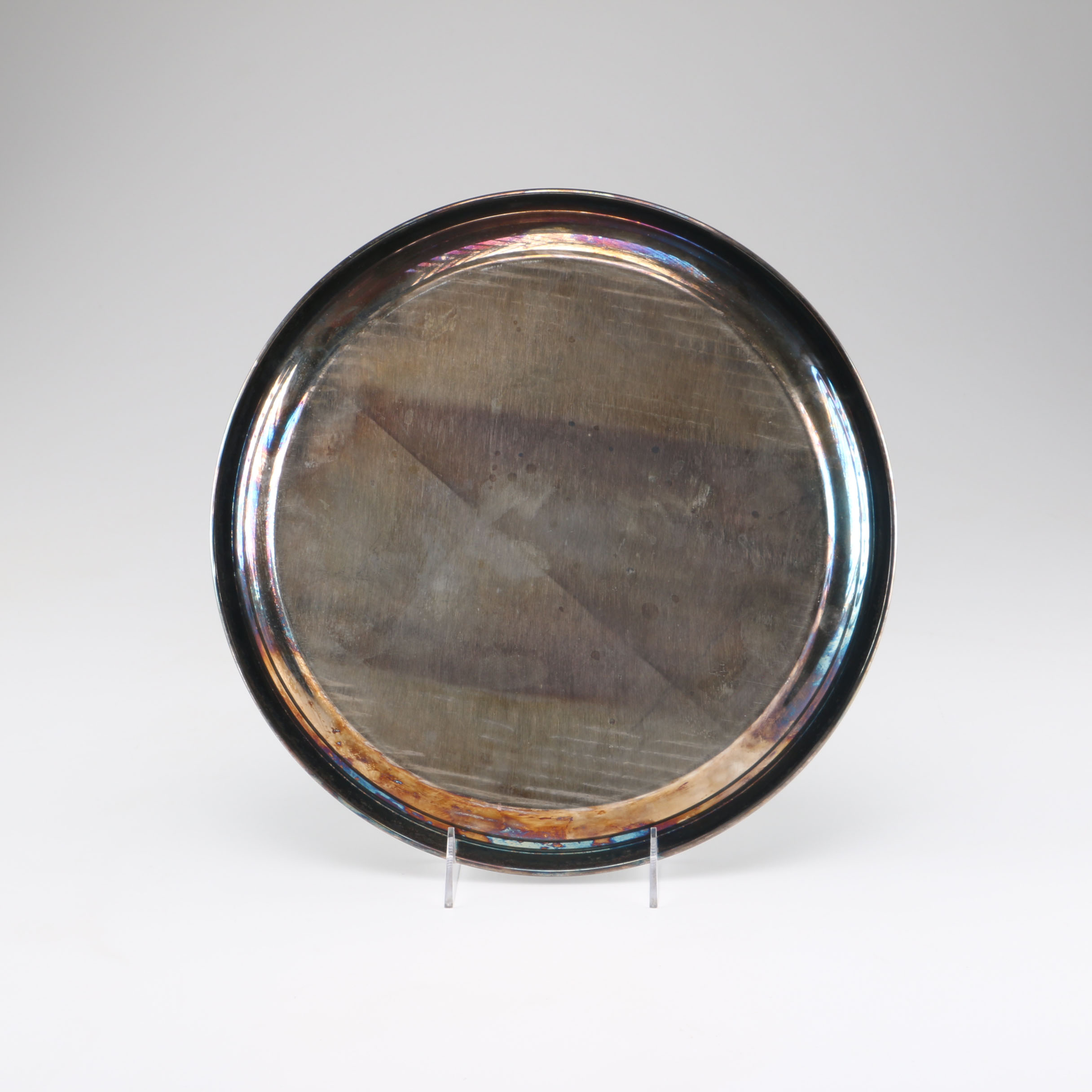 Vintage Set of Silverplate and Pewter Plates