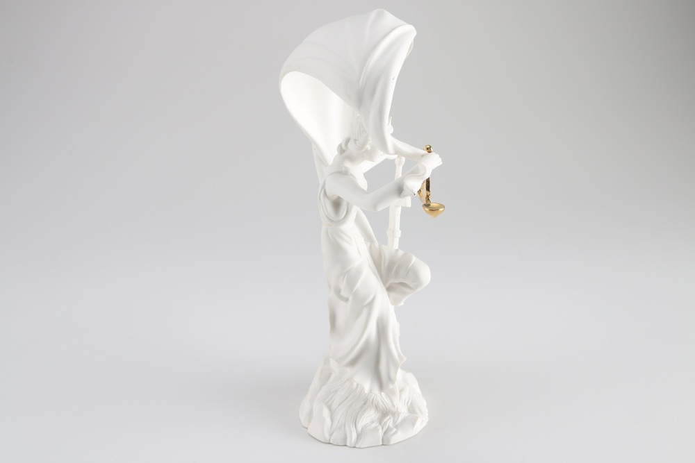 "Justice" 1987 Franklin Mint Bisque Porcelain Sculpture