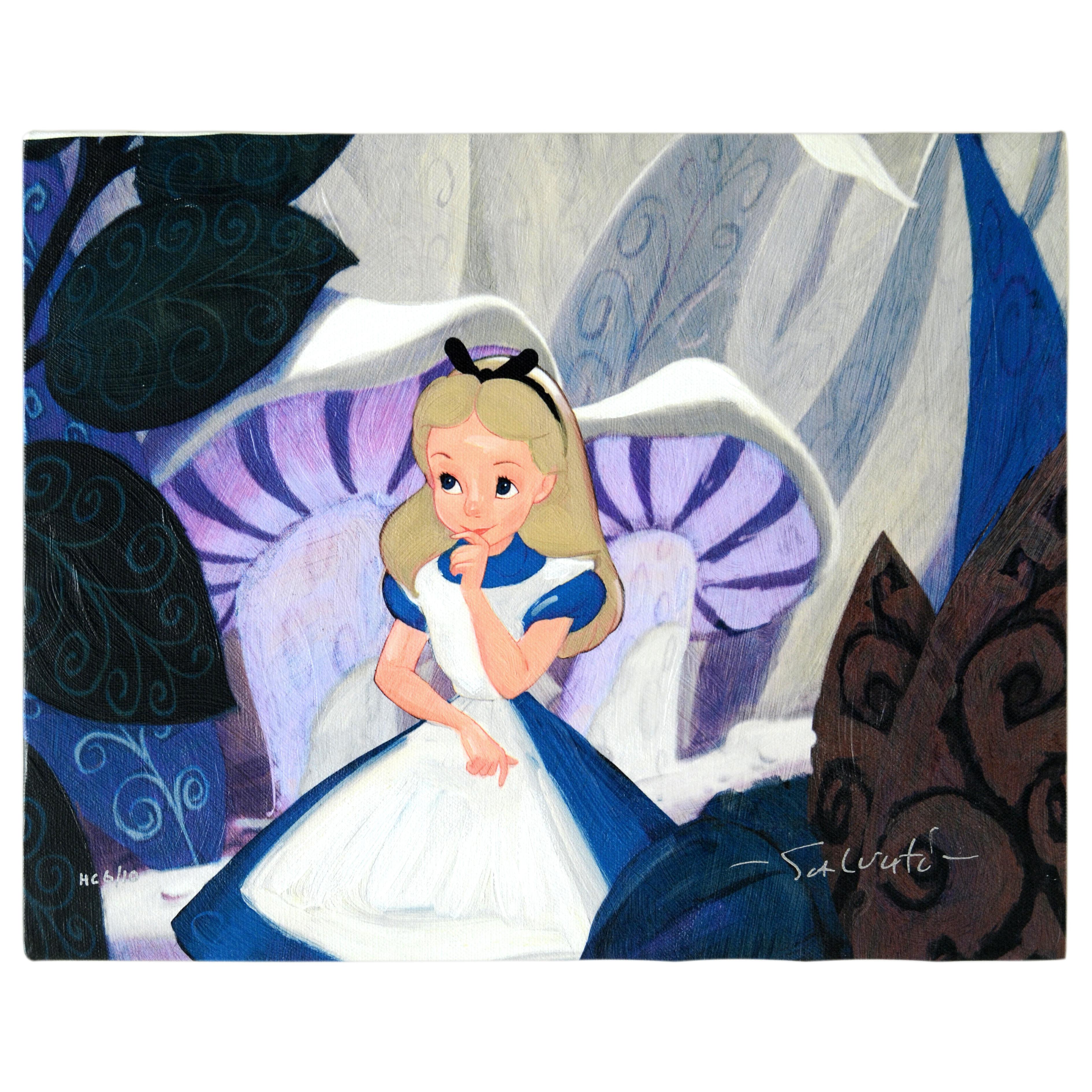 "Alice in Wonderland" Limited Edition Hand-Embellished Giclee on Canvas by Jim Salvati