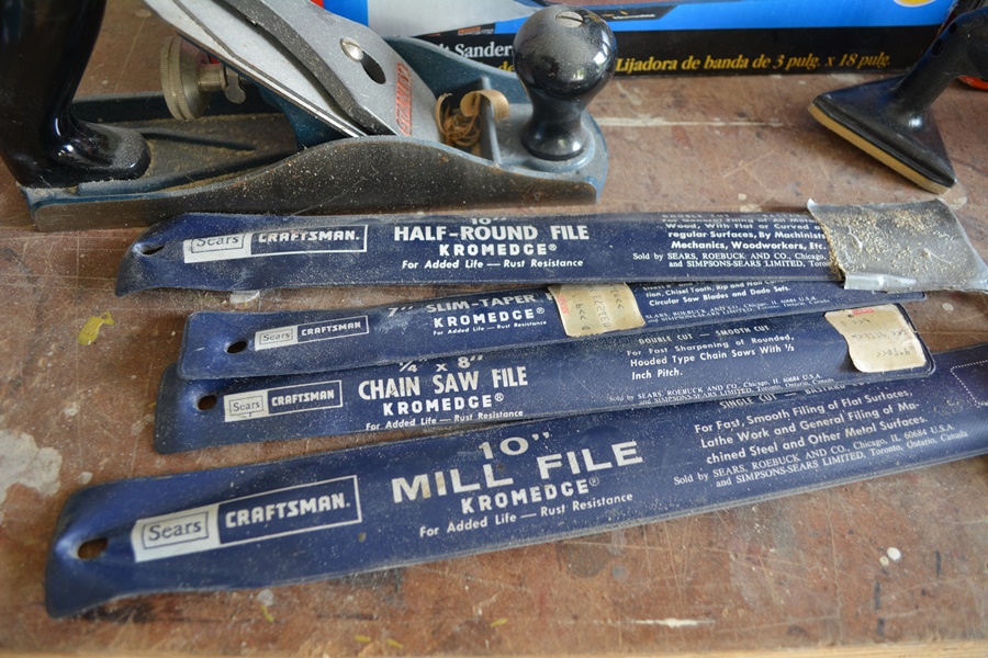 Ryobi and Black & Decker Belt Sanders, Manual Plane, Ryobi Triangle Sander,  and Files