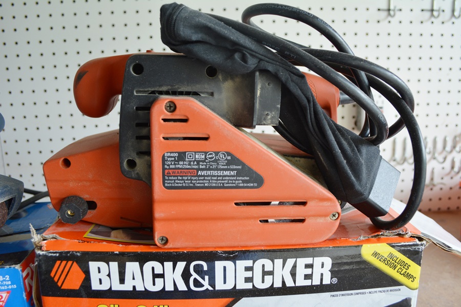 Ryobi and Black & Decker Belt Sanders, Manual Plane, Ryobi Triangle Sander,  and Files