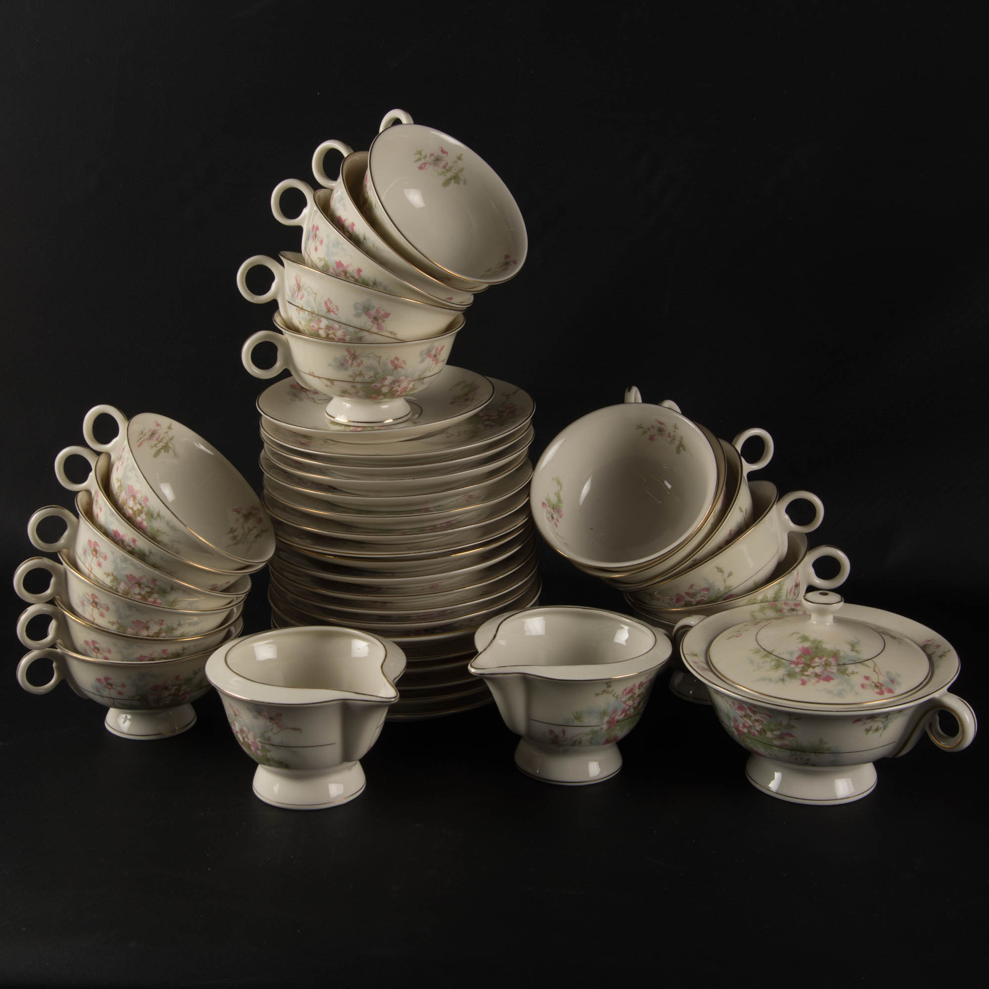 Haviland "Apple Blossom" Teacup Set