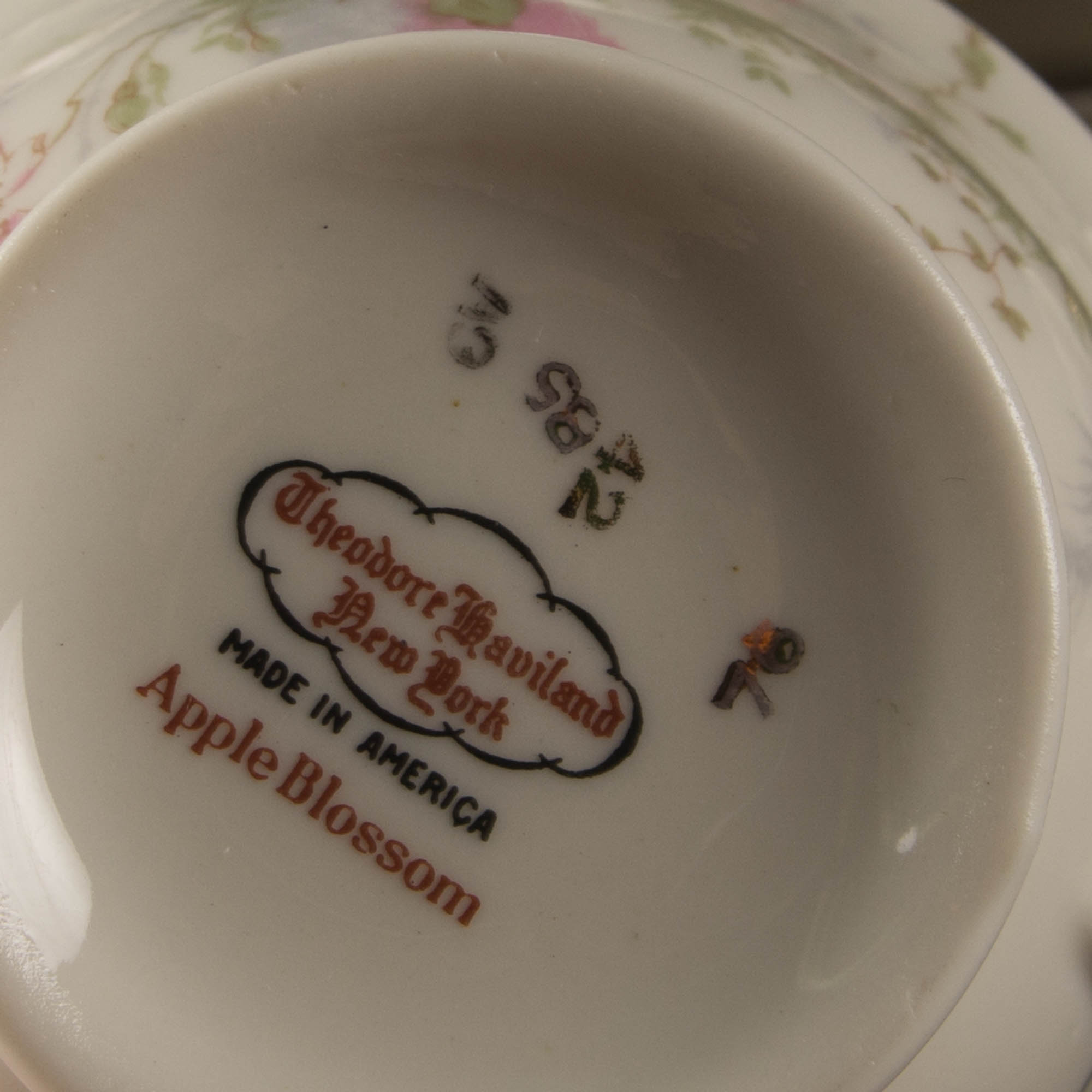 Haviland "Apple Blossom" Teacup Set