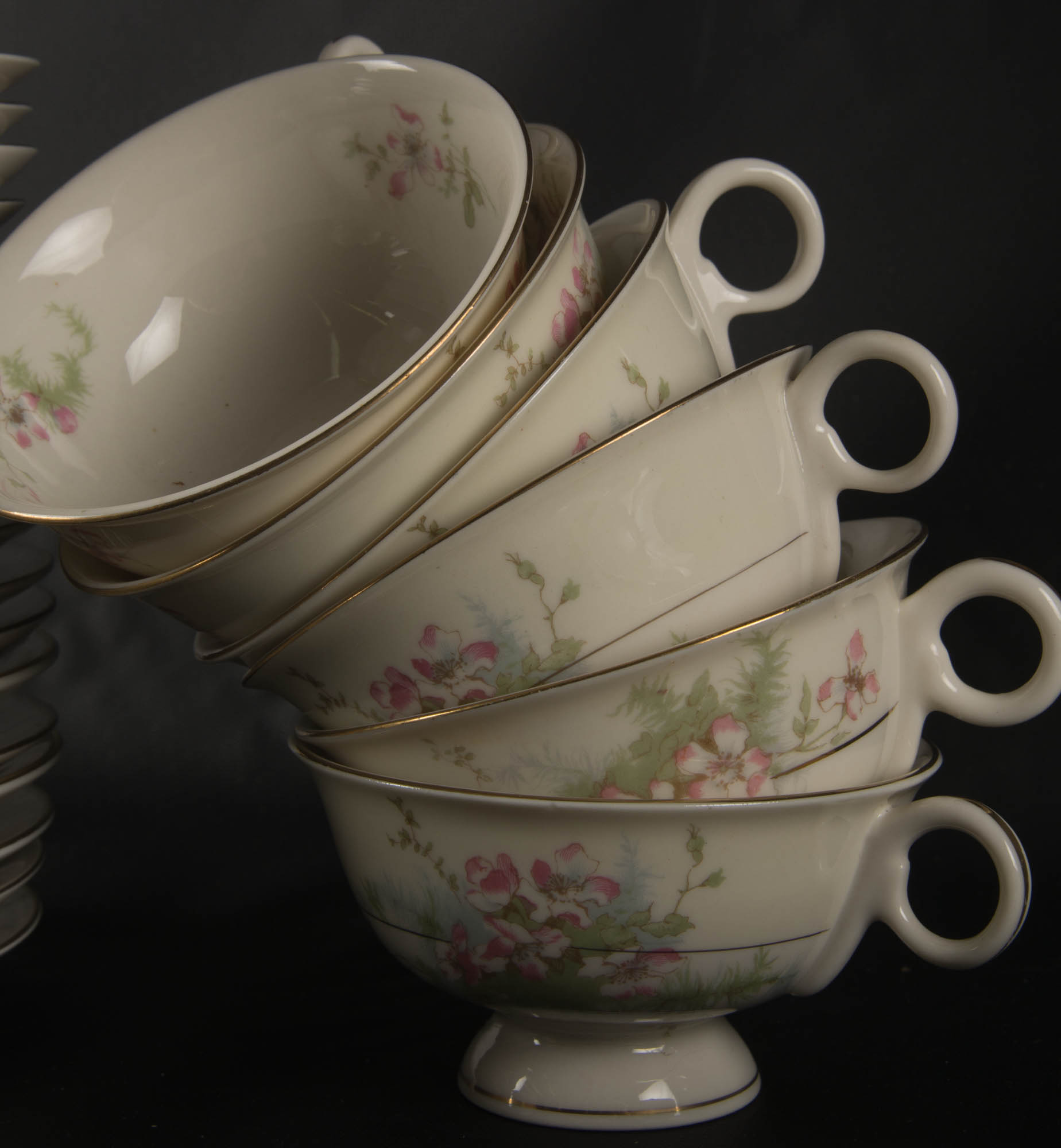 Haviland "Apple Blossom" Teacup Set