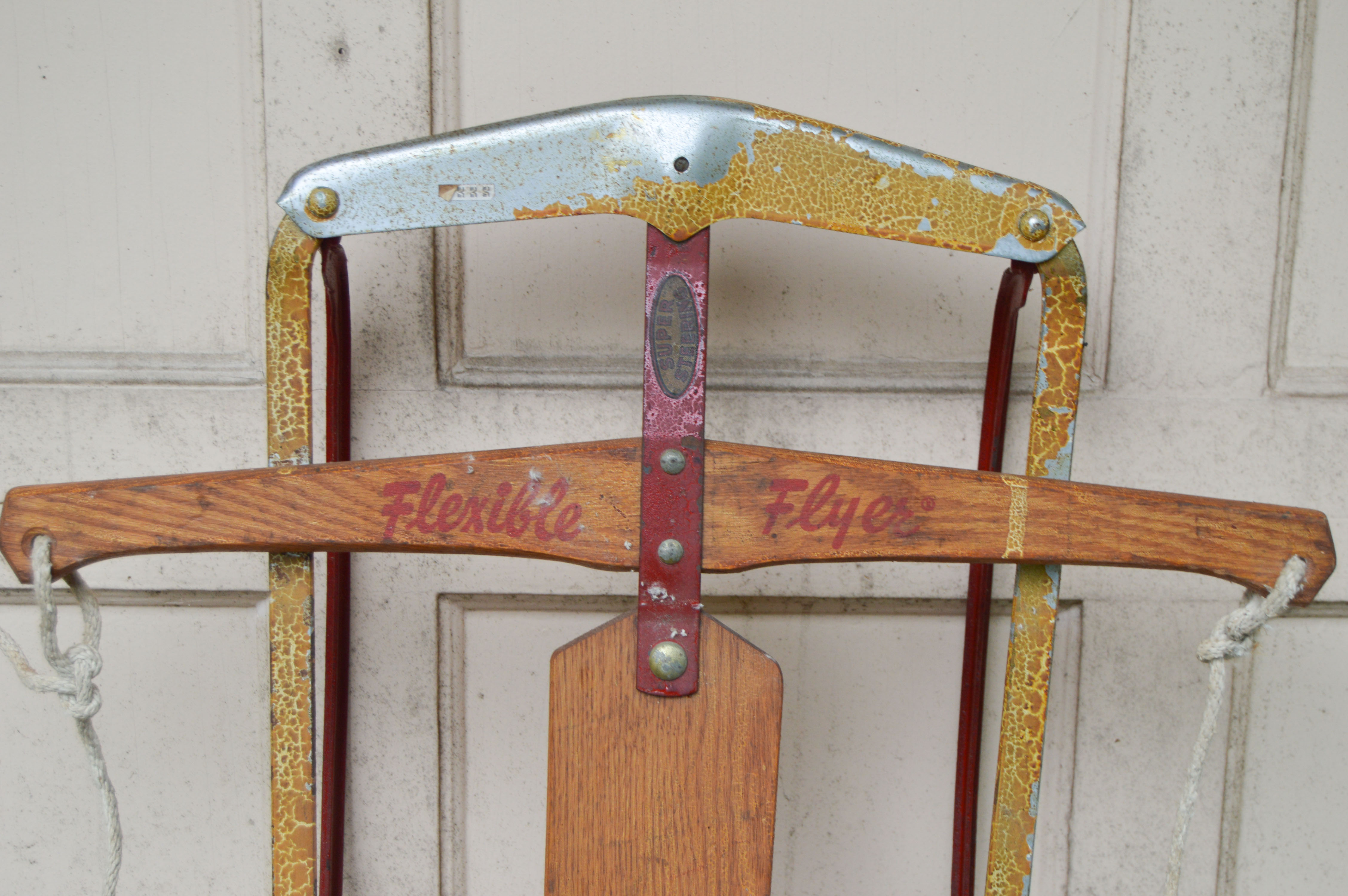 Vintage Radio Flyer Wagon, Flexible Flyer Model 51J Sled, Roadmaster Tricycle and Red Bouncy Horse