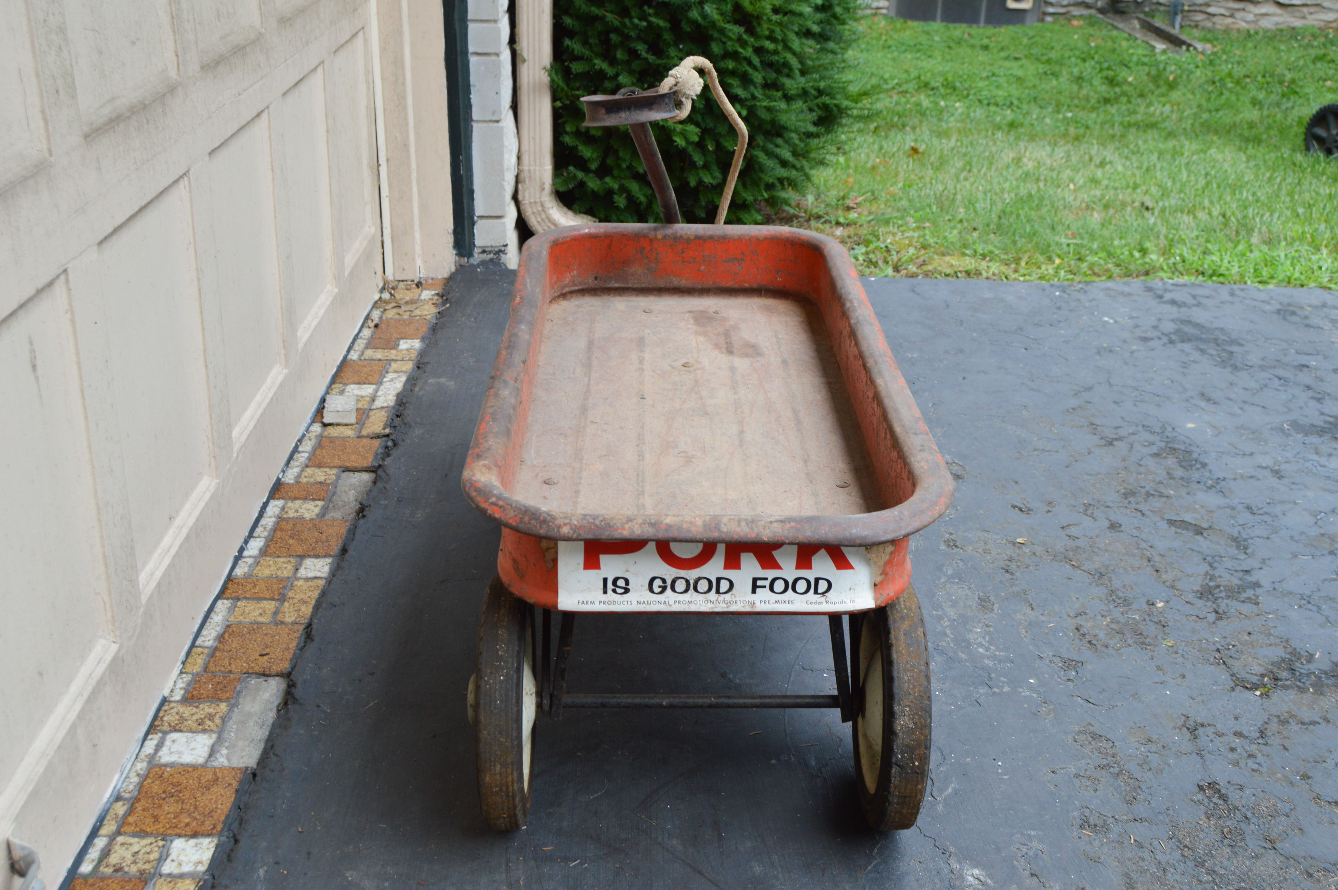 Vintage Radio Flyer Wagon, Flexible Flyer Model 51J Sled, Roadmaster Tricycle and Red Bouncy Horse