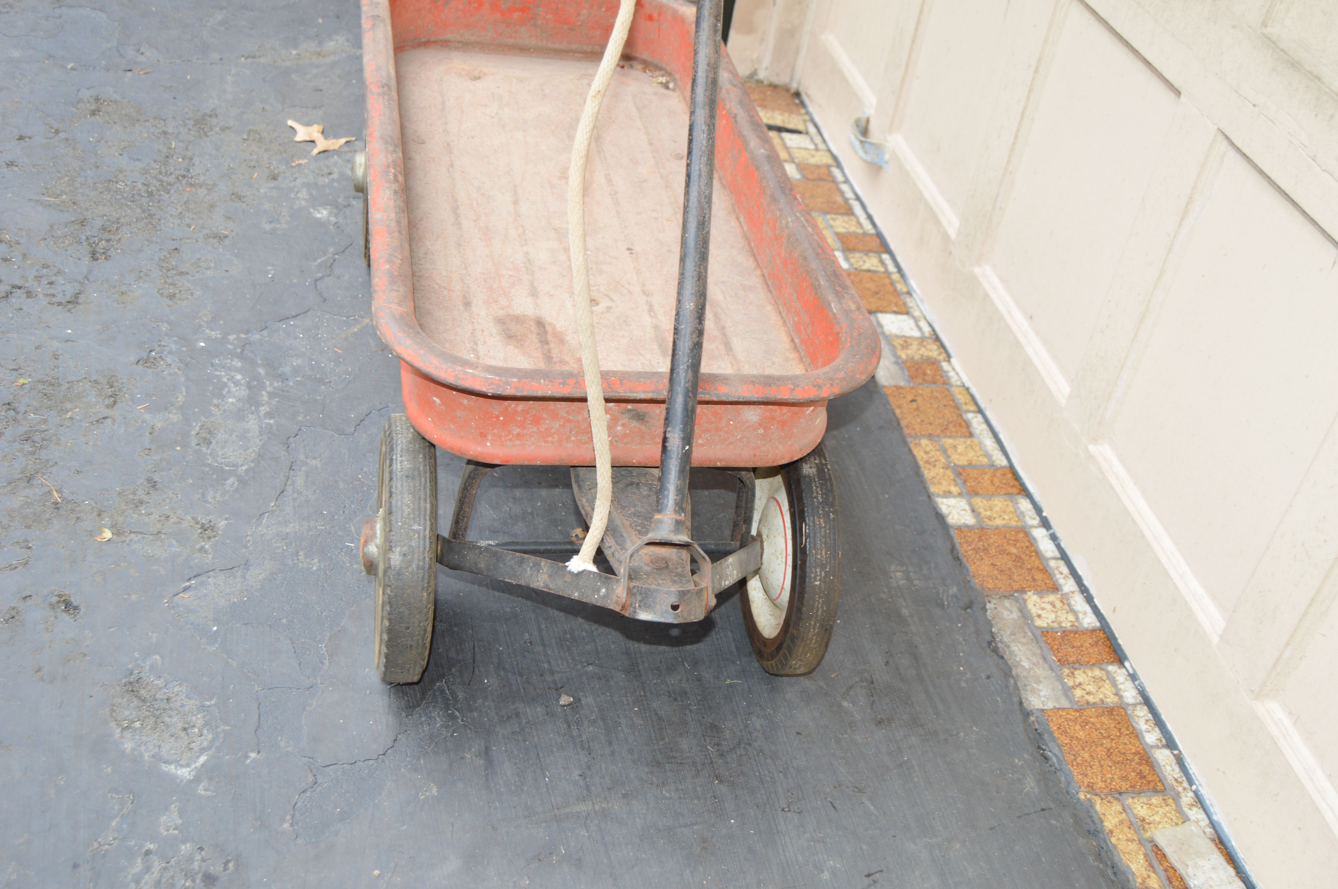Vintage Radio Flyer Wagon, Flexible Flyer Model 51J Sled, Roadmaster Tricycle and Red Bouncy Horse