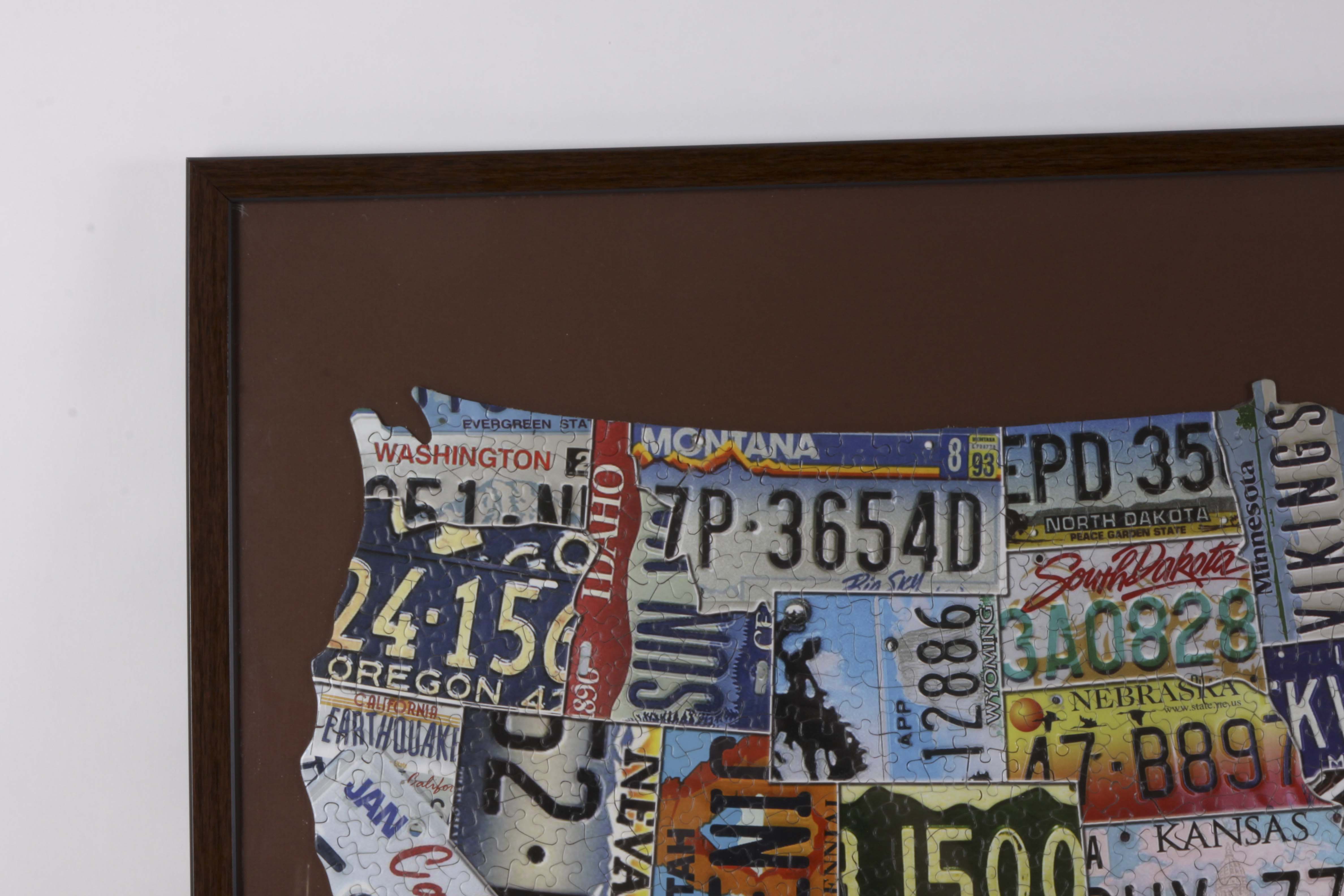 Framed America-Shaped Puzzle and Wall Decor