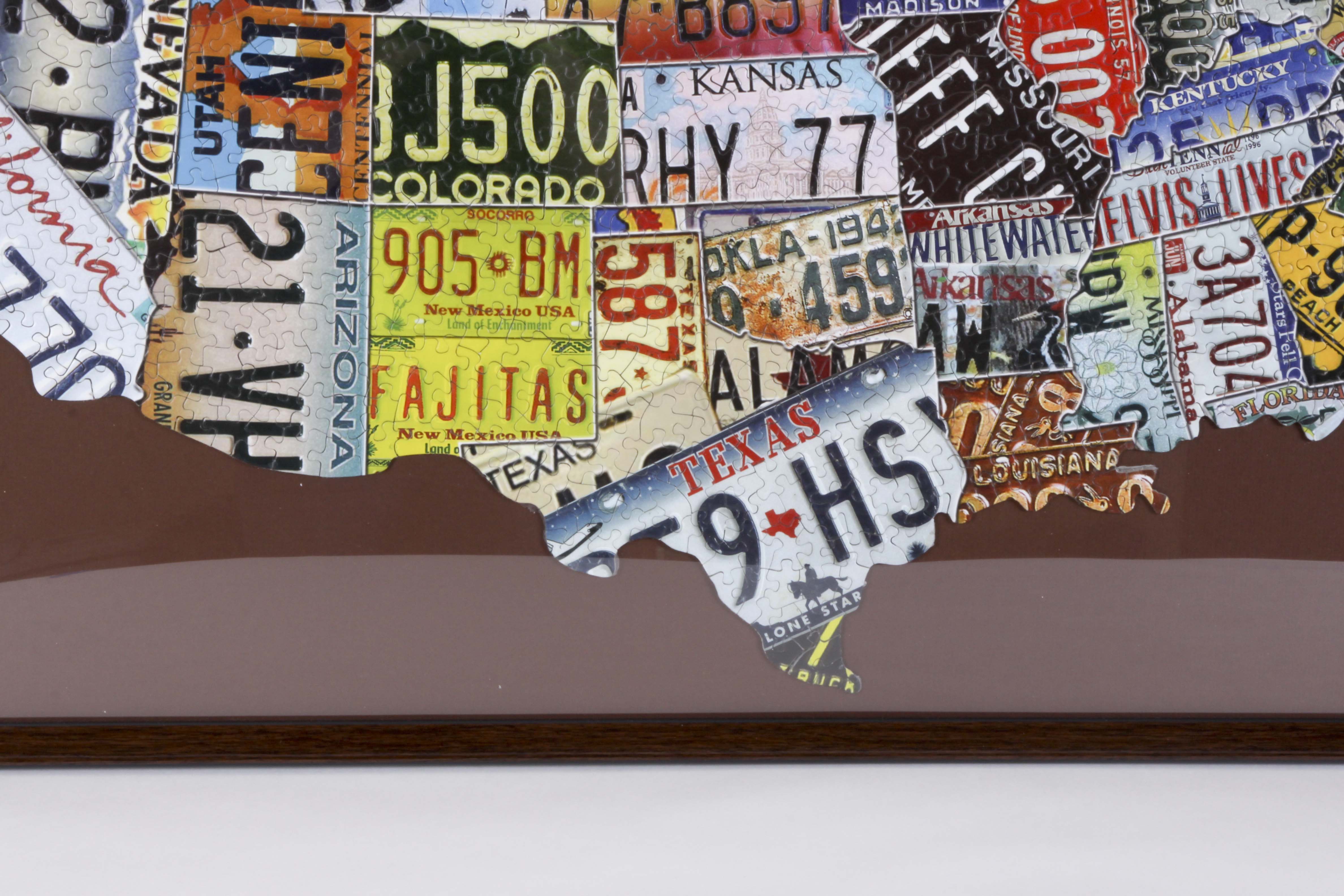 Framed America-Shaped Puzzle and Wall Decor