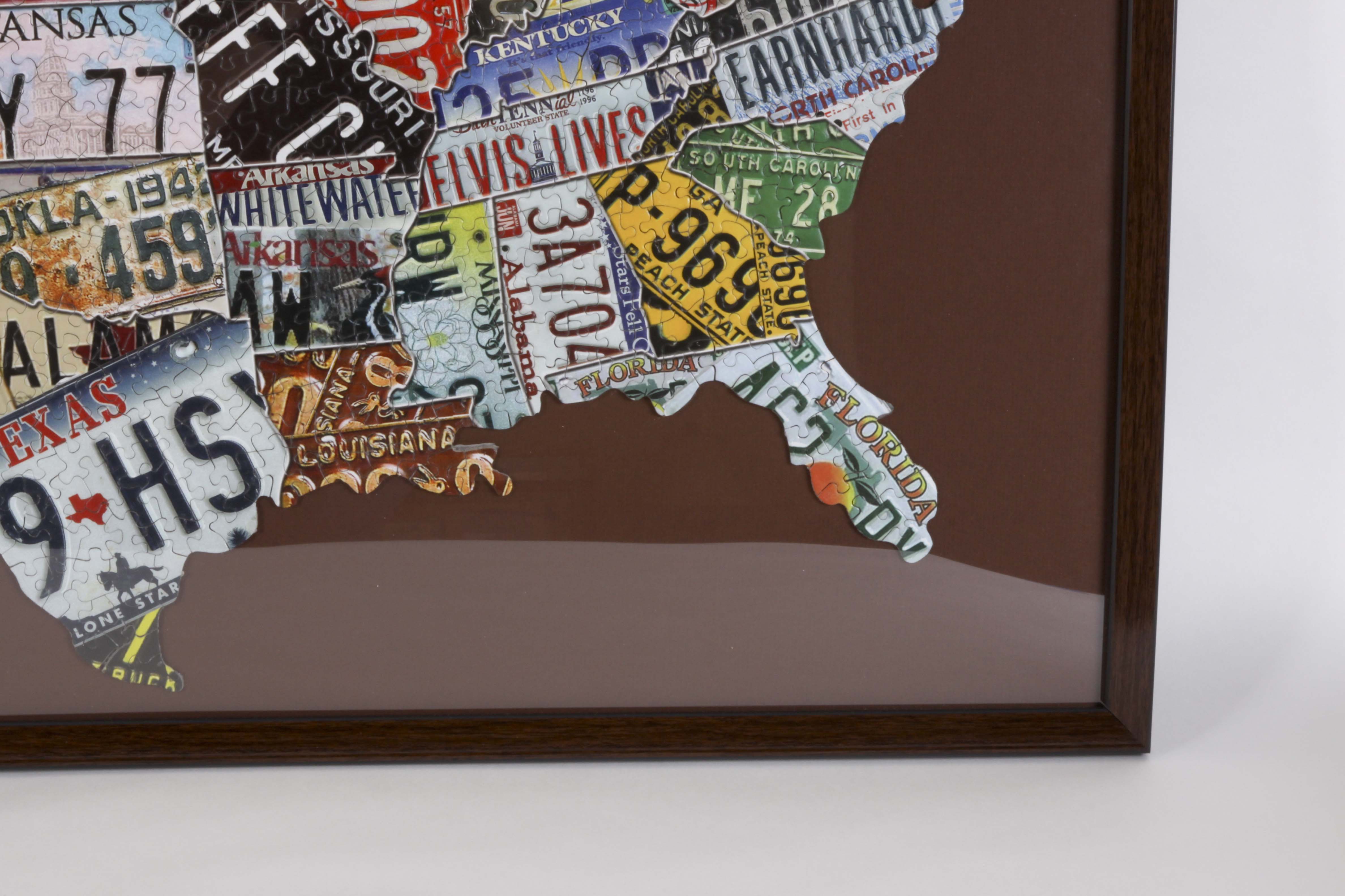 Framed America-Shaped Puzzle and Wall Decor