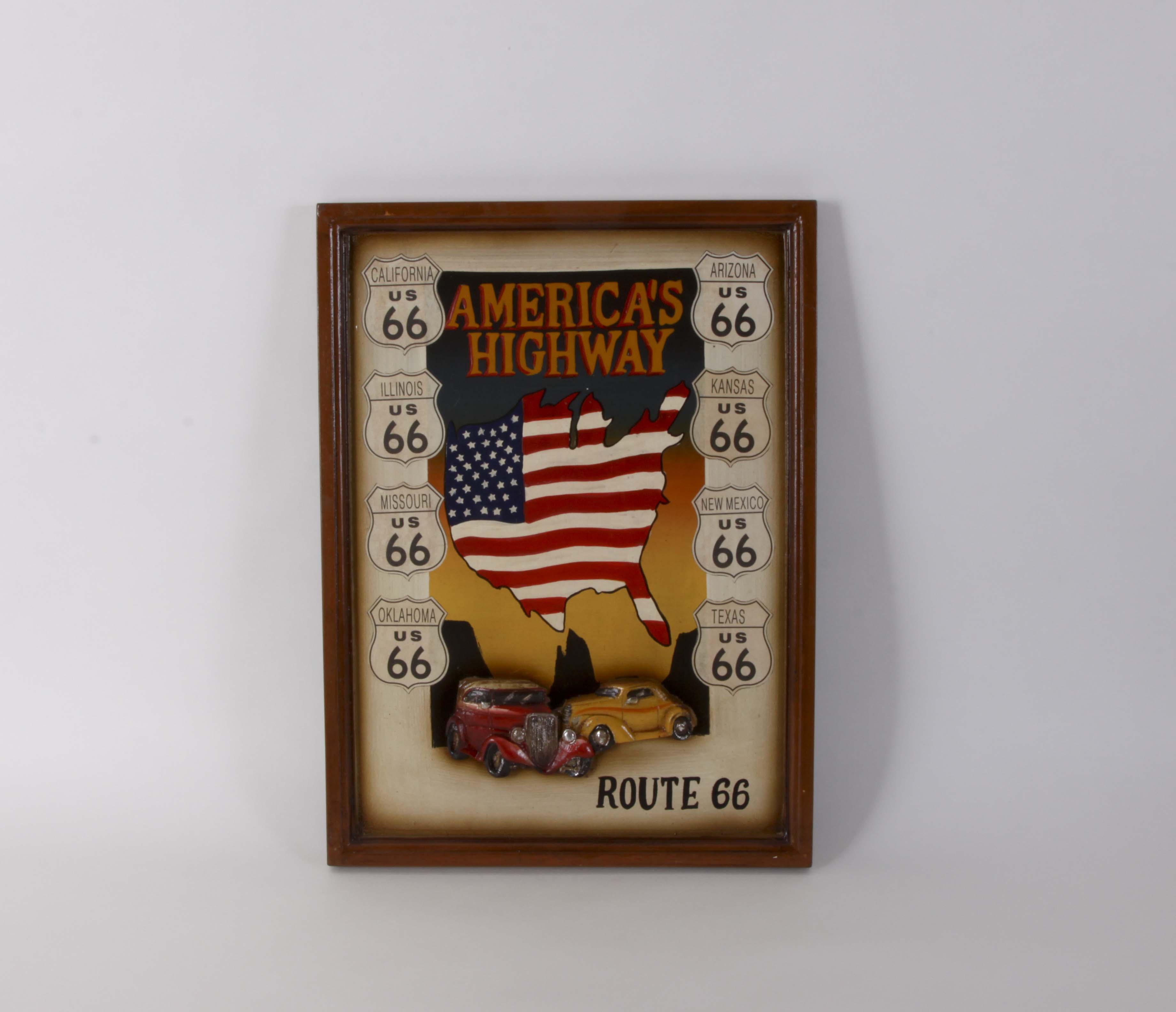 Framed America-Shaped Puzzle and Wall Decor