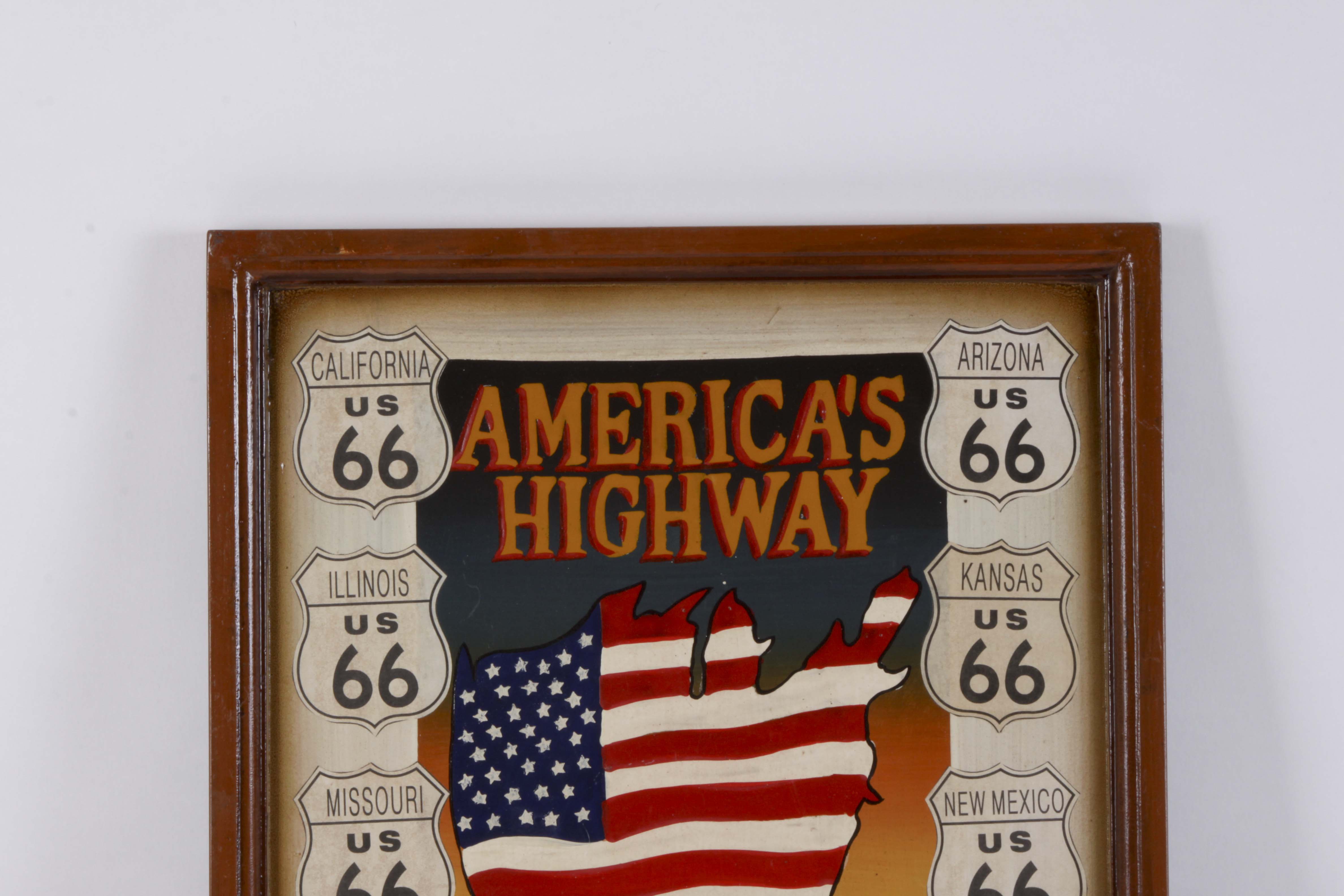 Framed America-Shaped Puzzle and Wall Decor