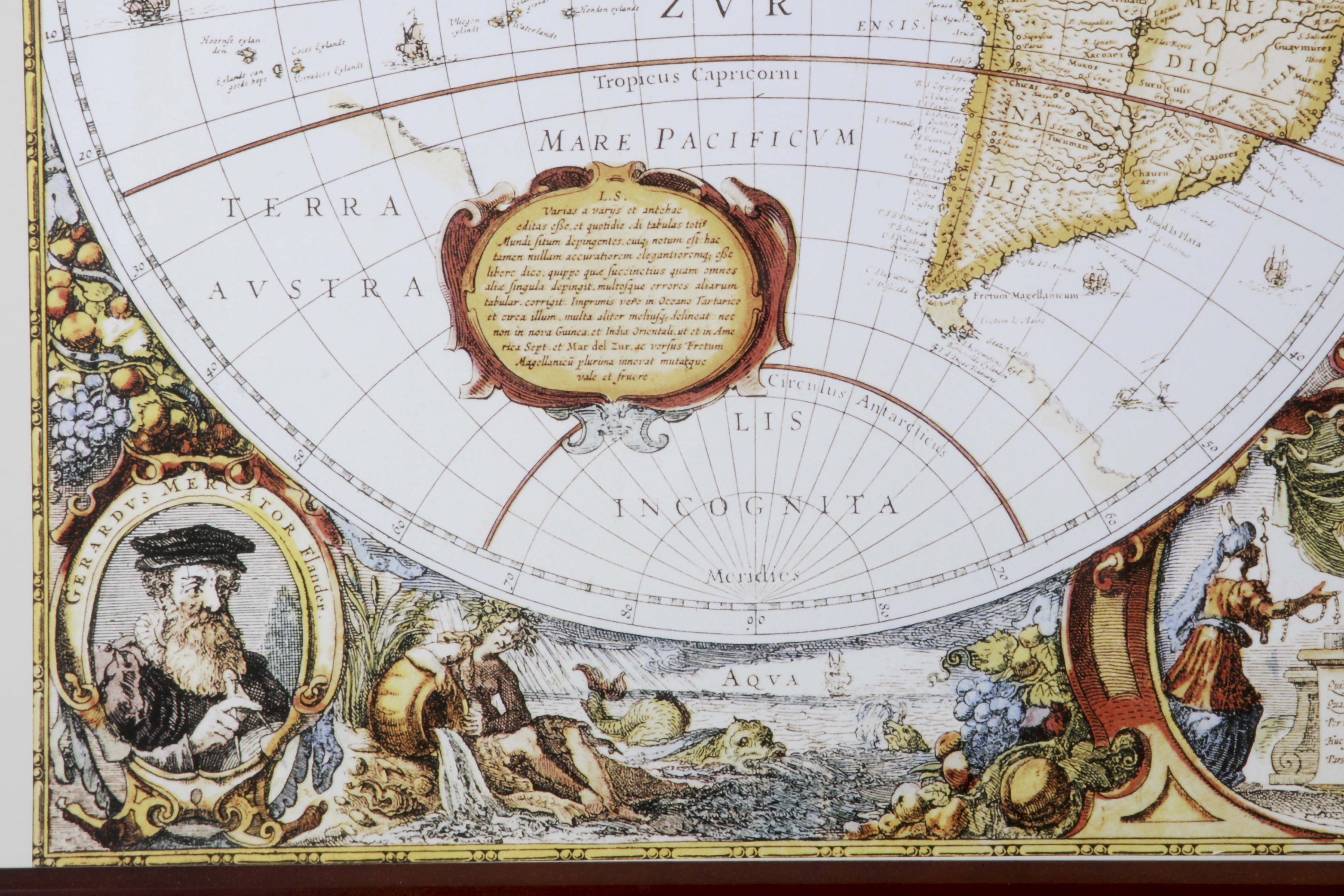 Framed Poster Print of an Antique Style Map