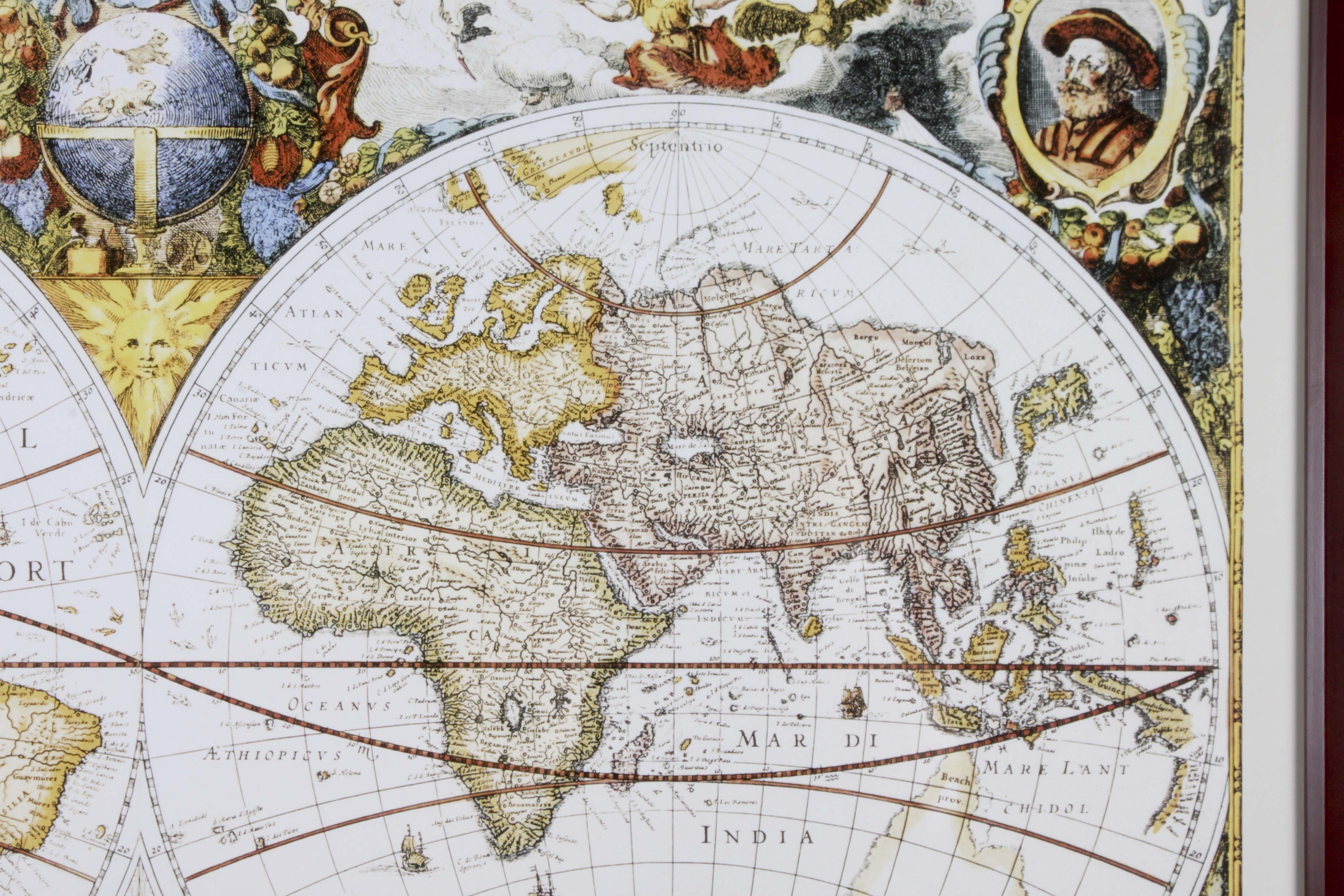 Framed Poster Print of an Antique Style Map