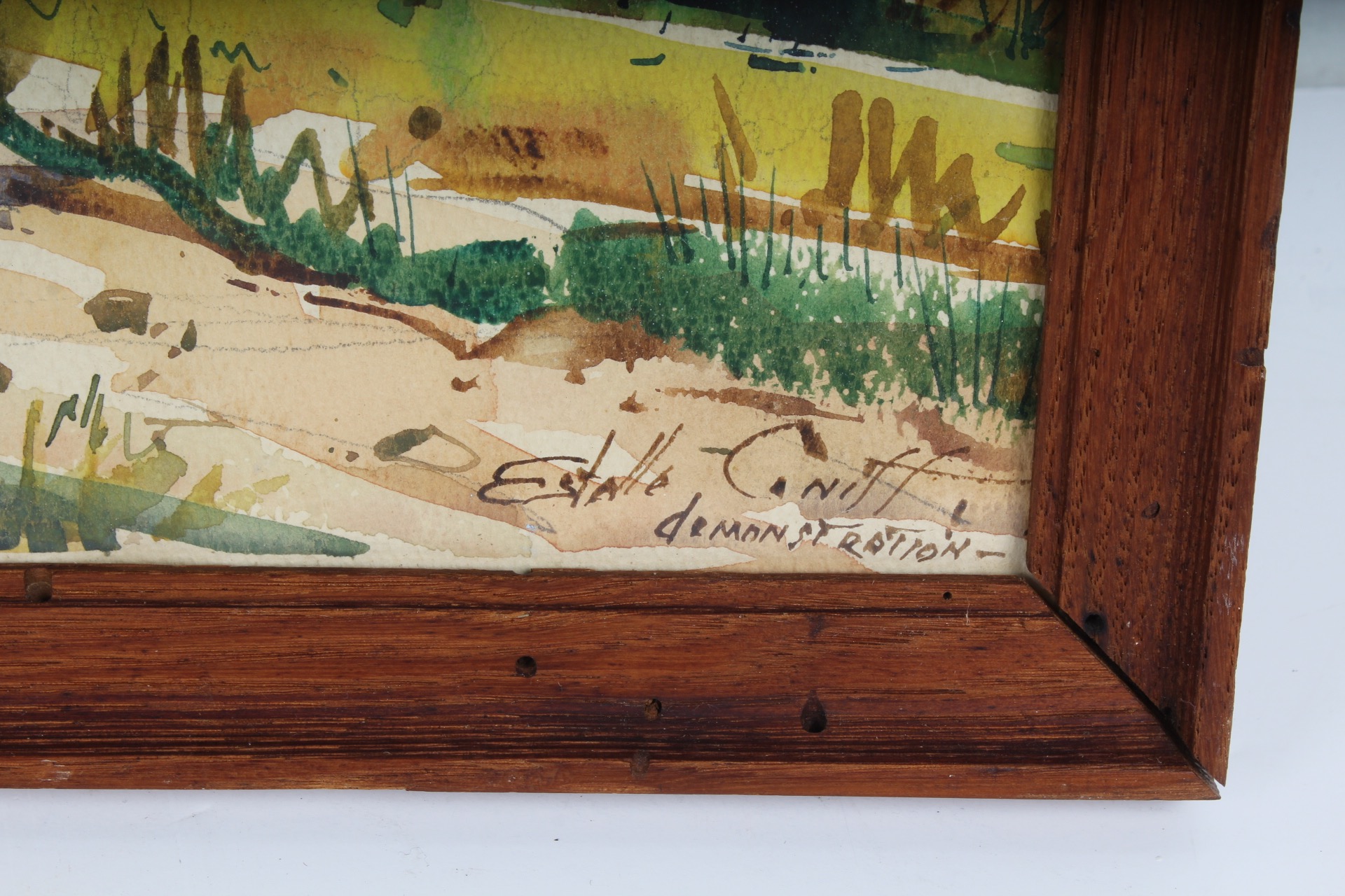 Pair of Vintage Watercolor Landscape Paintings on Paper